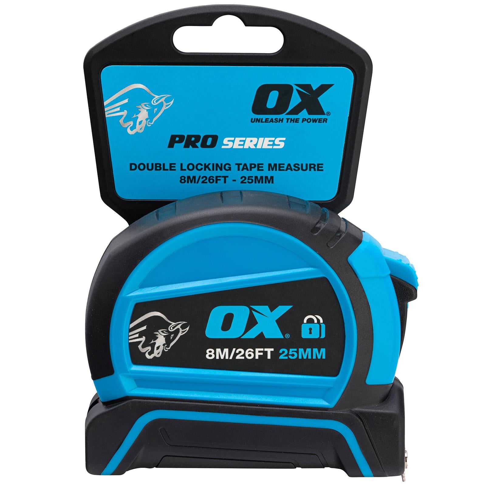OX Tools Pro Dual Auto Lock Tape Measure 8m