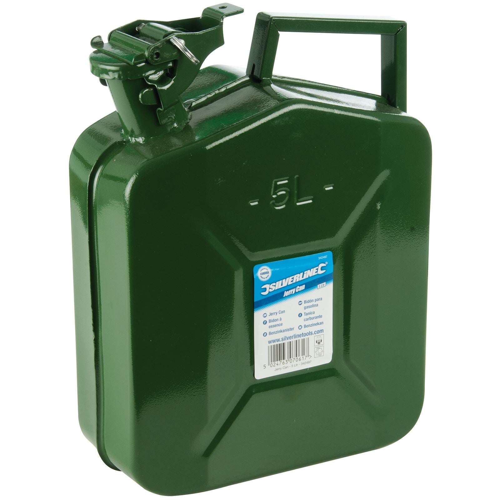 Silverline 5Ltr Jerry Can Fuel Petrol Diesel Gasoline Water Storage