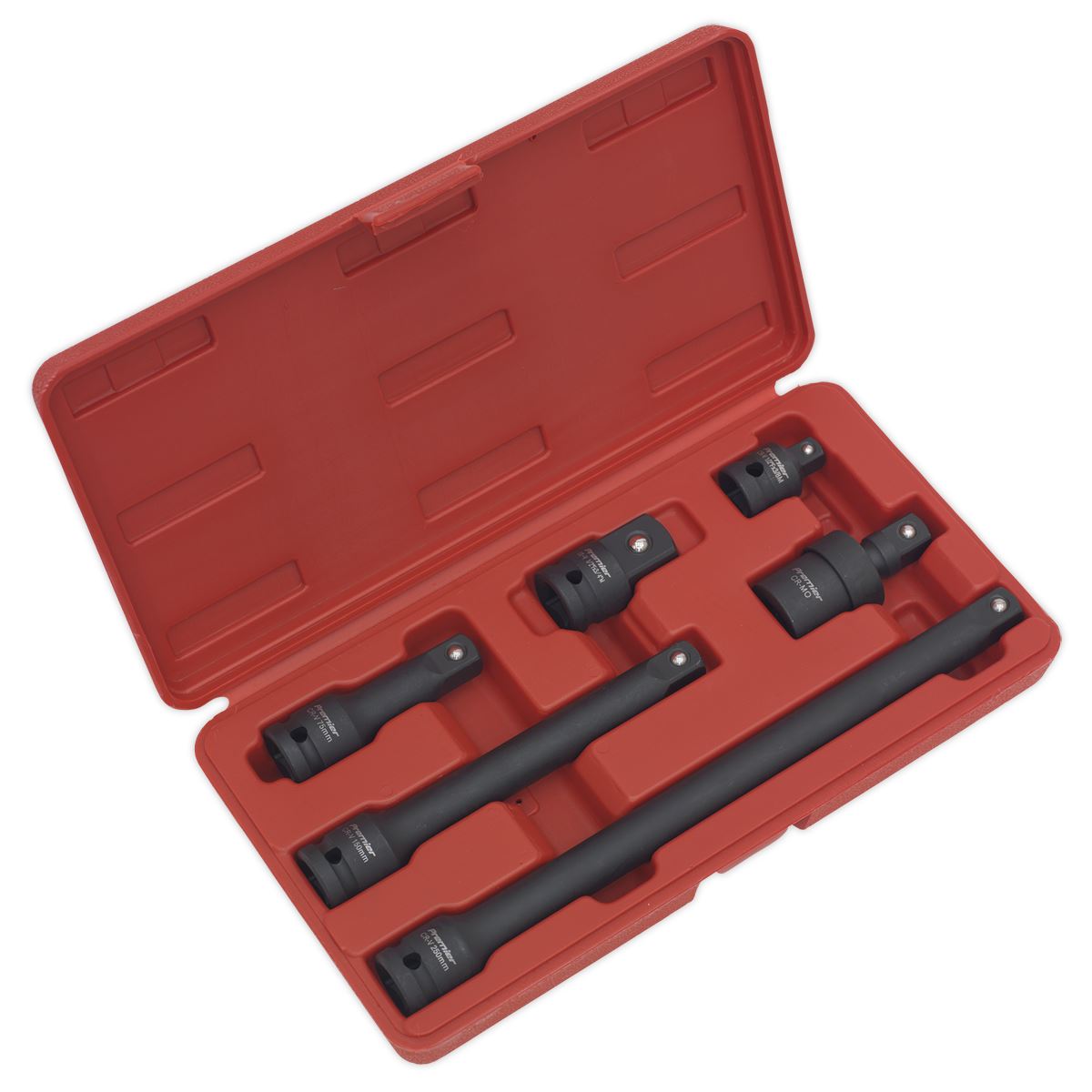 Sealey Premier 6 Piece 1/2" Drive Impact Adaptor & Extension Bar Set Socket