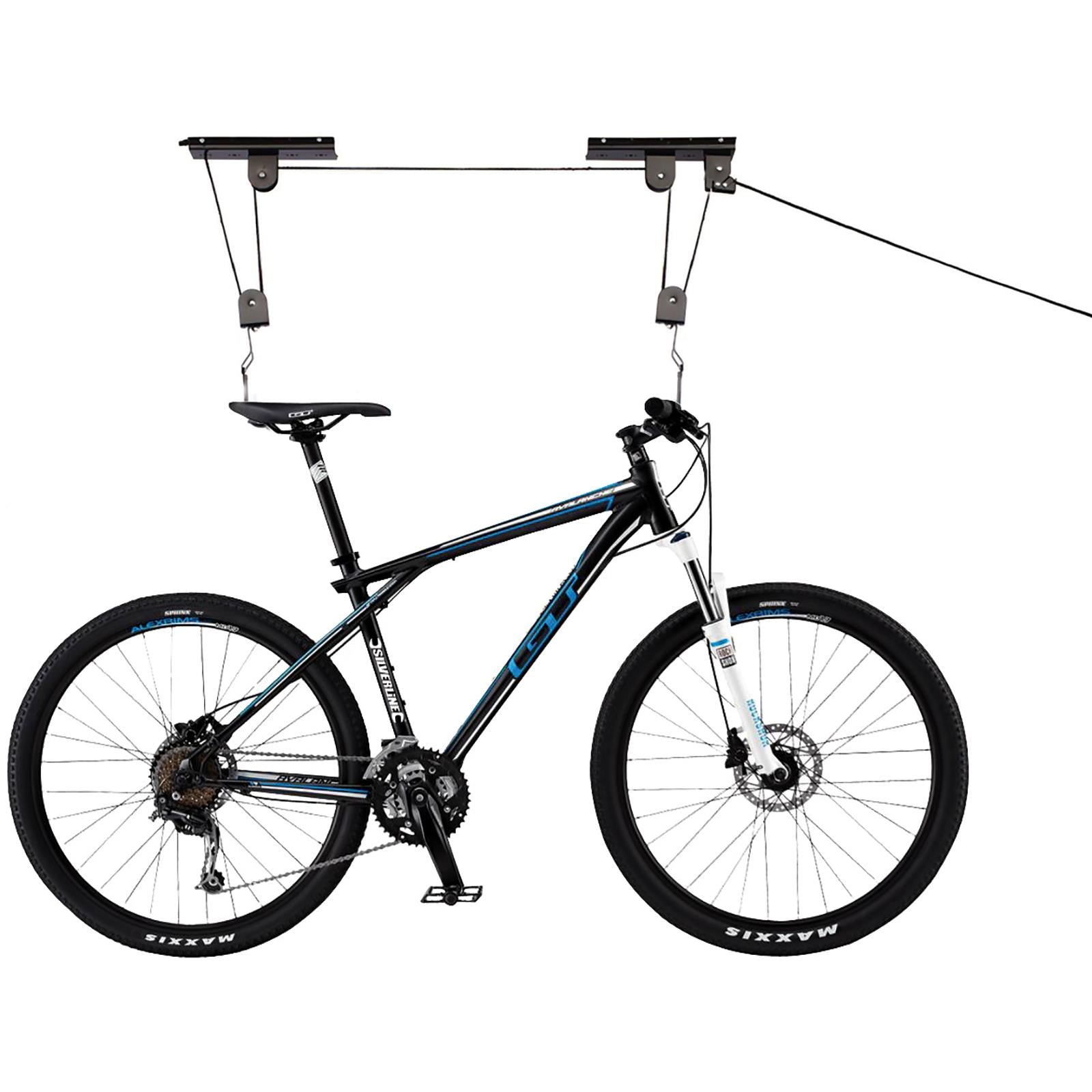 Silverline 20kg Bike Lift Bicycle Garage Rubber Hooks Locking