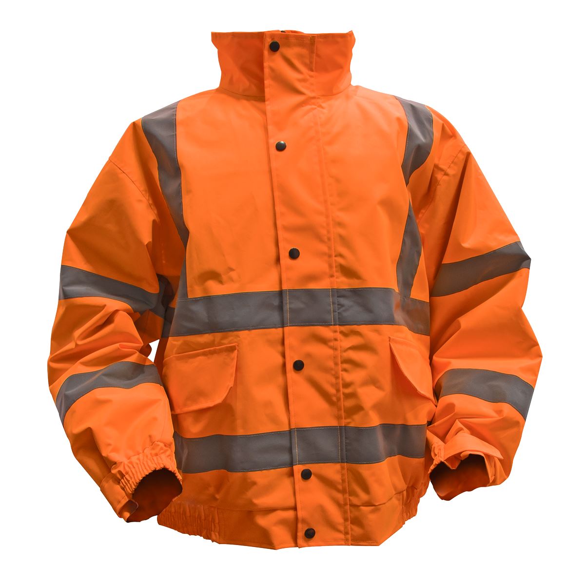 Worksafe by Sealey Hi-Vis Orange Jacket with Quilted Lining & Elasticated Waist - X-Large