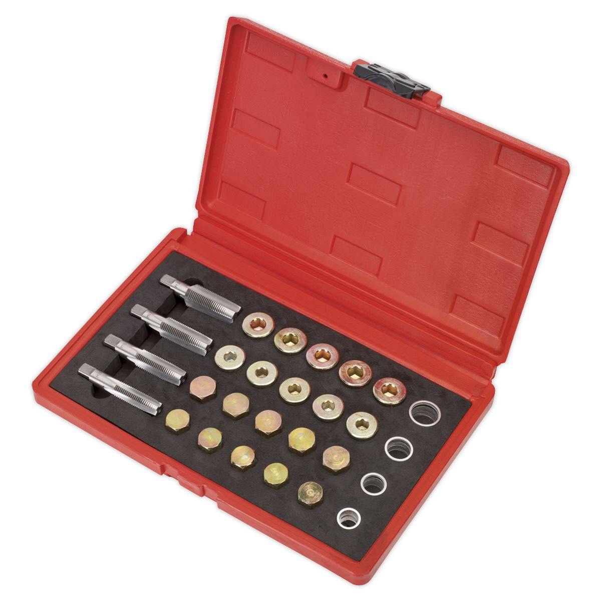 Sealey Drain Plug Repair Set M13-M20 Taps Gearbox Sump Storage Case Car