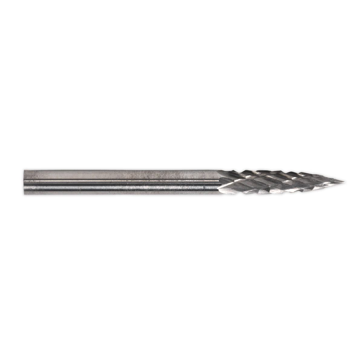 Sealey 3 Pack 3mm Pointed Tree Micro Carbide Rotary Tungsten Burr Metal Storage
