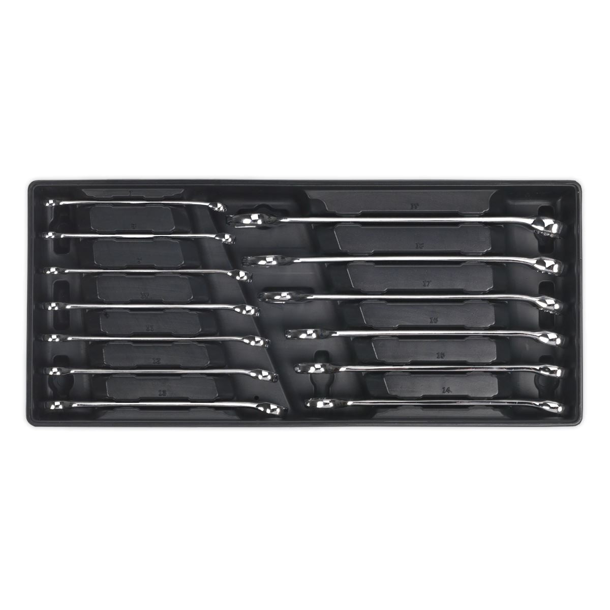 Sealey Premier Tool Tray with Combination Spanner Set 13pc Metric