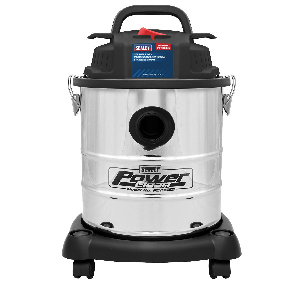 Sealey Vacuum Cleaner Wet & Dry 20L 1200W/230V Stainless Drum