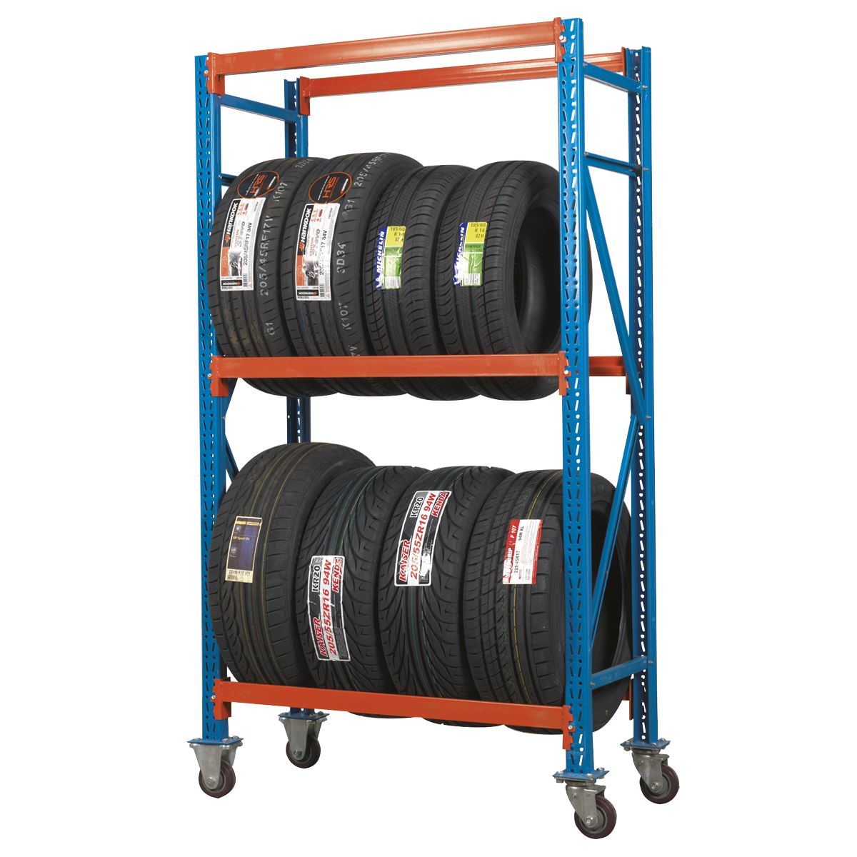 Sealey 2-Level Mobile Tyre Rack 200kg Capacity Per Level