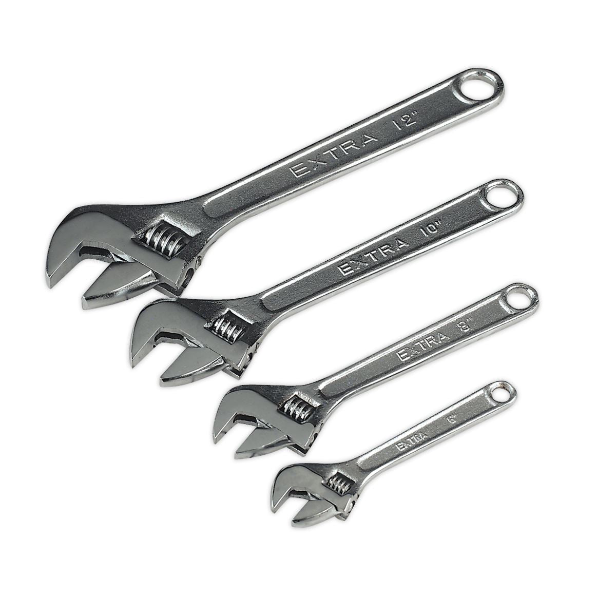 Siegen by Sealey Adjustable Wrench Set 4pc 150, 200, 250 & 300mm