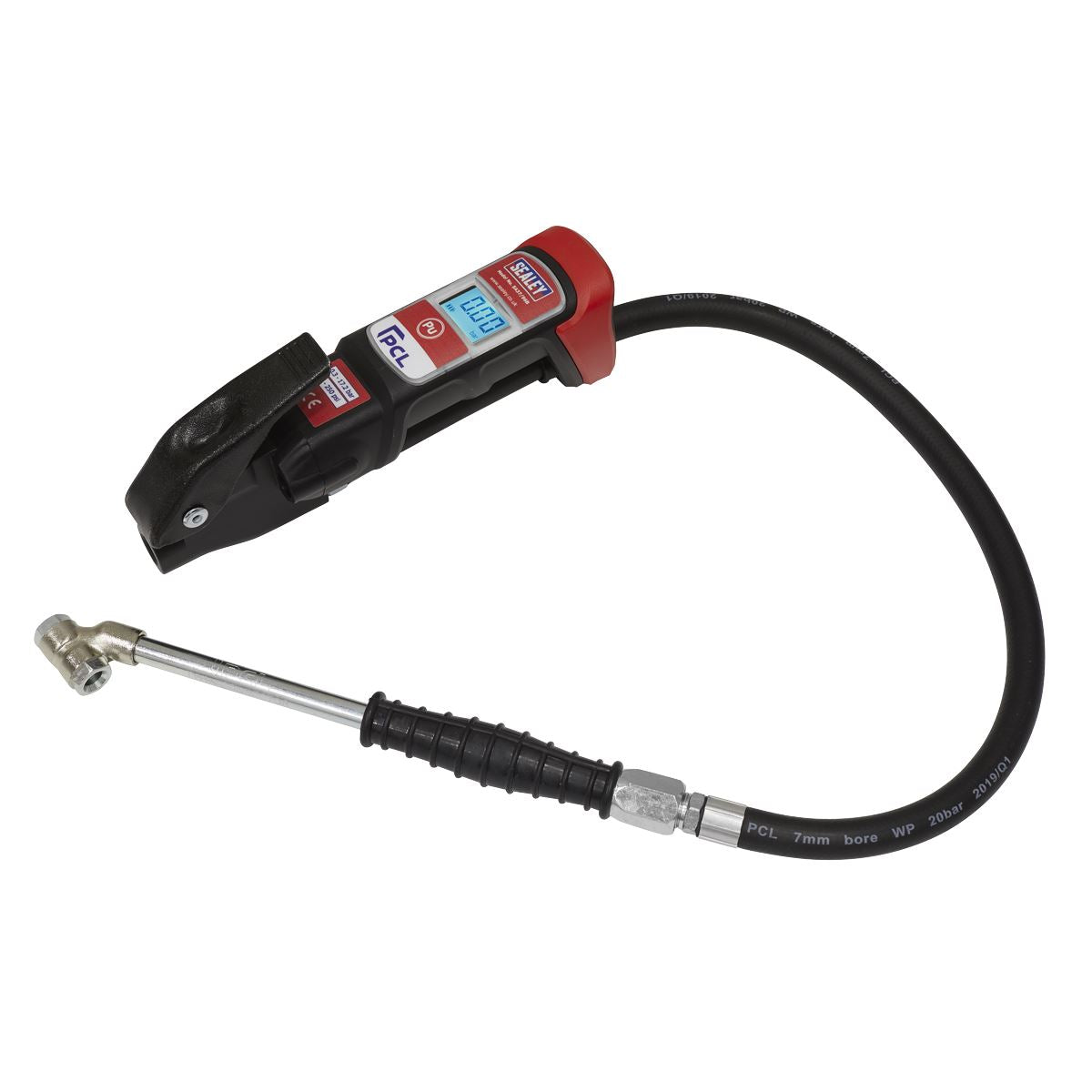 Sealey Premier - PCL Premier Anodised Digital Tyre Inflator with Twin Push-On Connector