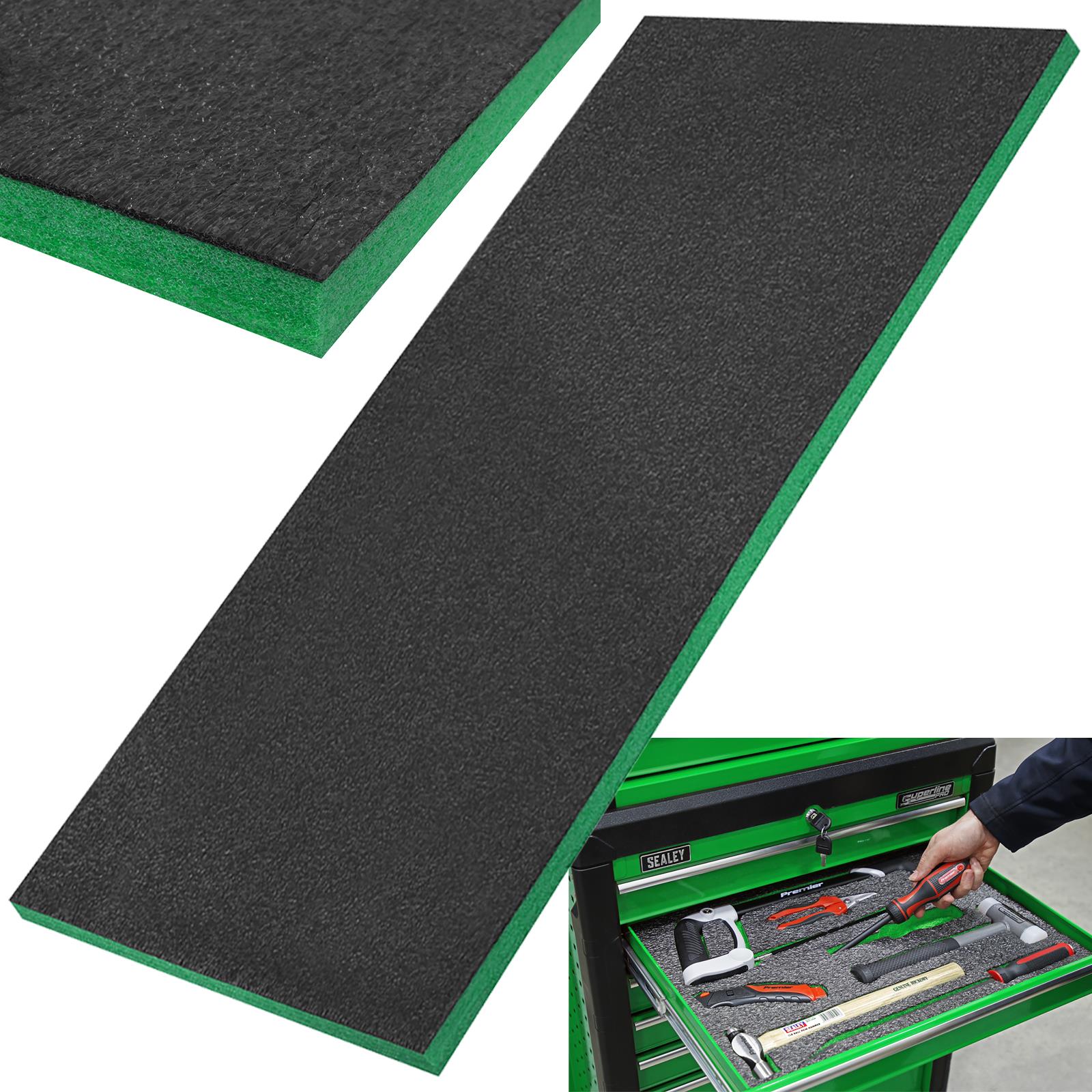 Sealey Easy Peel Shadow Foam Green Black 1200 x 550 x 30mm Tool Tray Insert