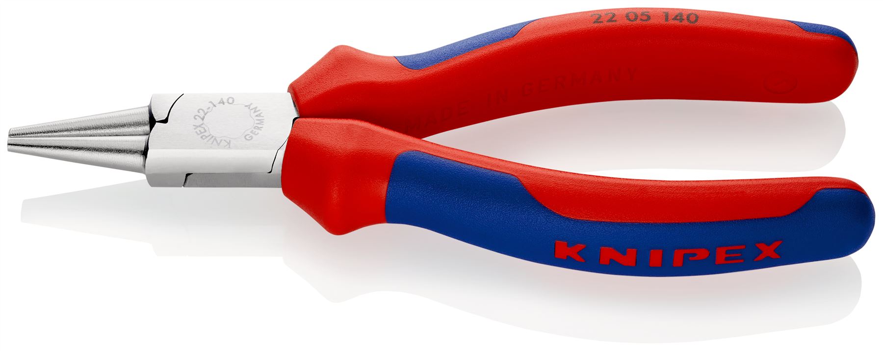 Knipex Round Nose Pliers 140mm Multi Component Grips 22 05 140