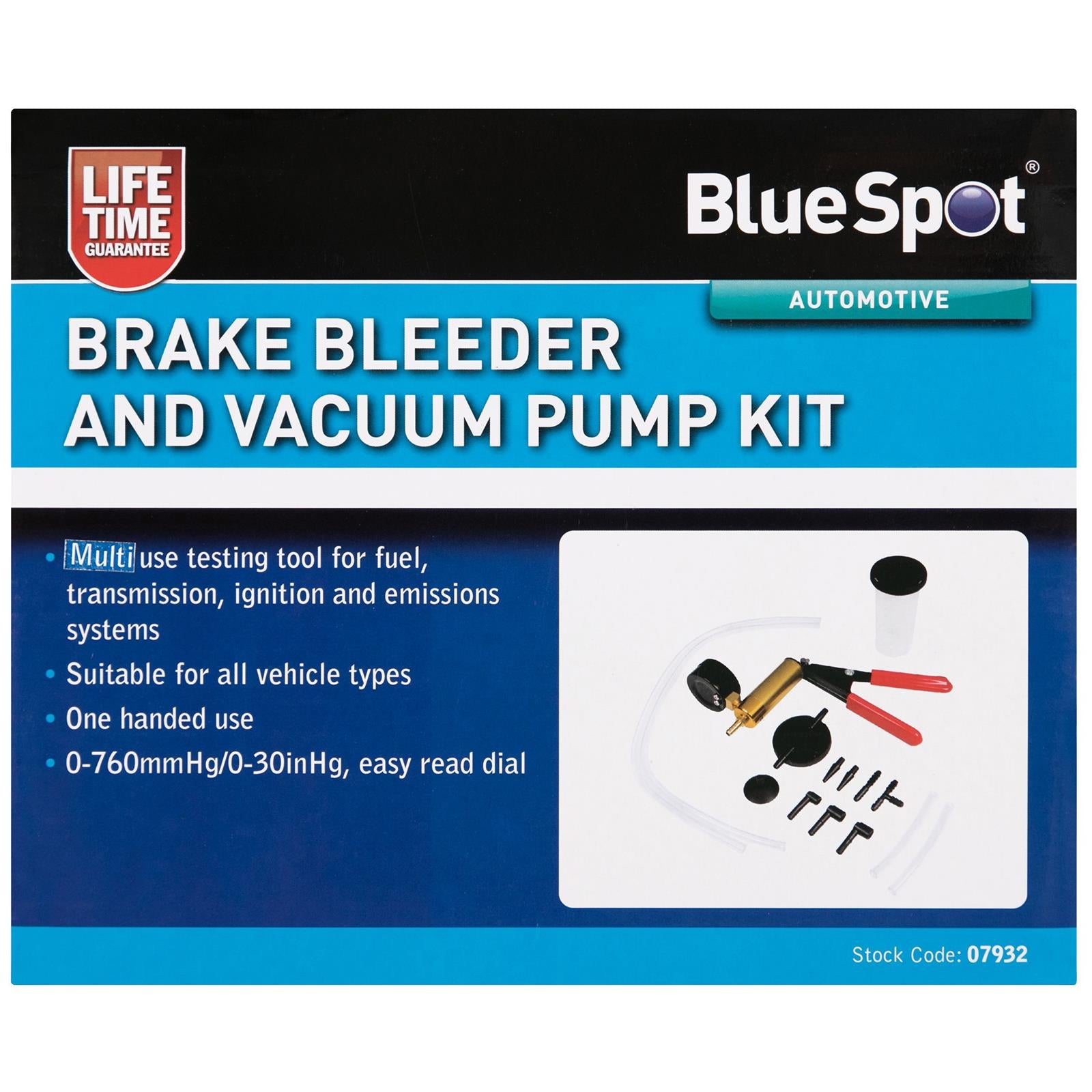 BlueSpot Brake Bleeder and Vacuum Pump Kit