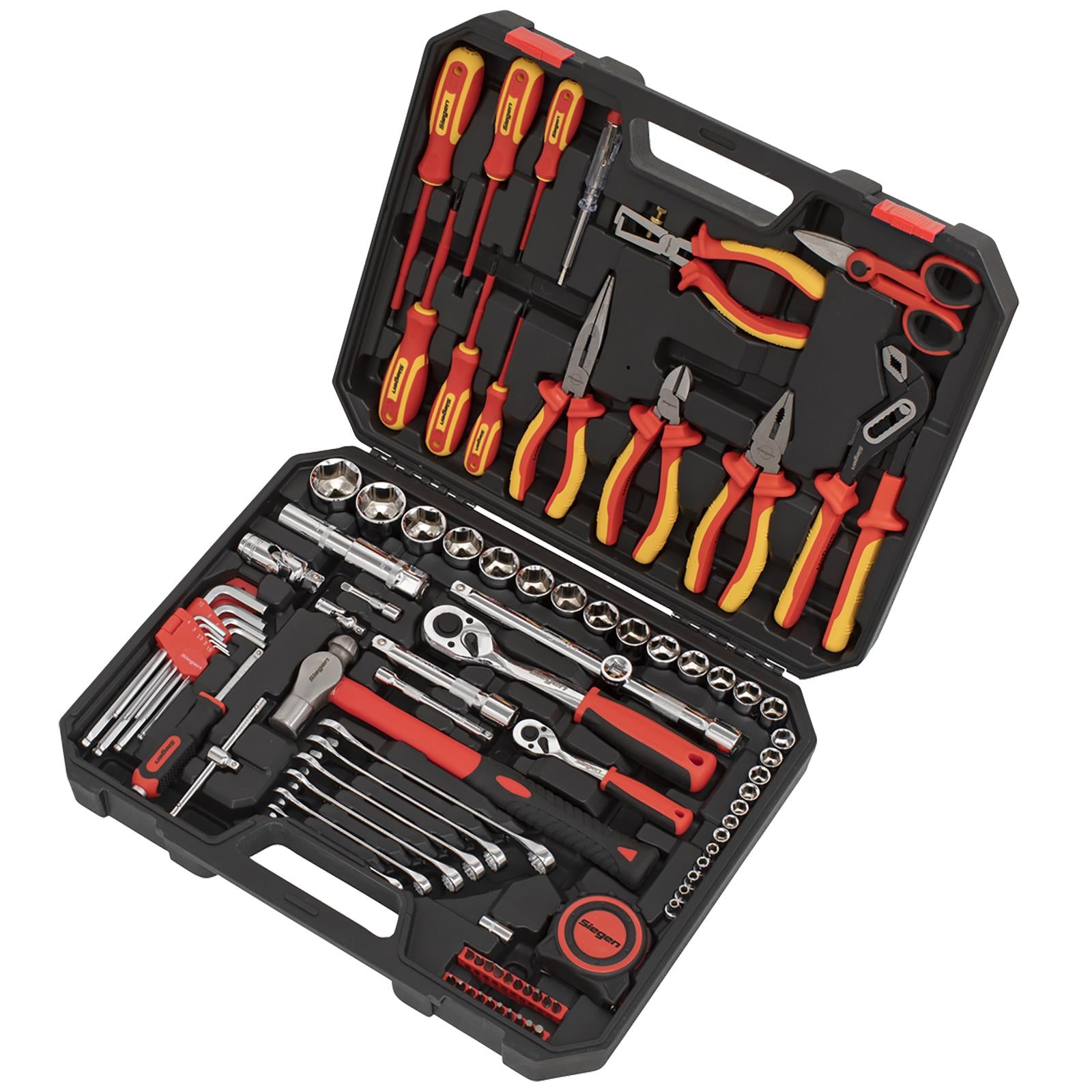 Siegen by Sealey Electrician's Tool Kit 90 Piece VDE Approved Pliers and Screwdrivers