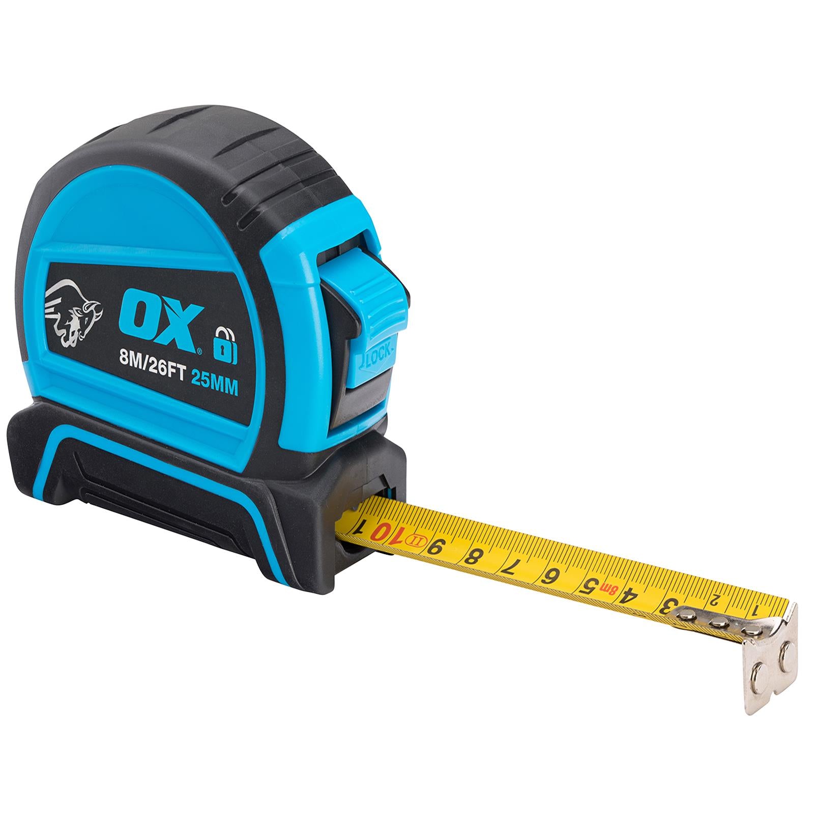 OX Tools Pro Dual Auto Lock Tape Measure 8m