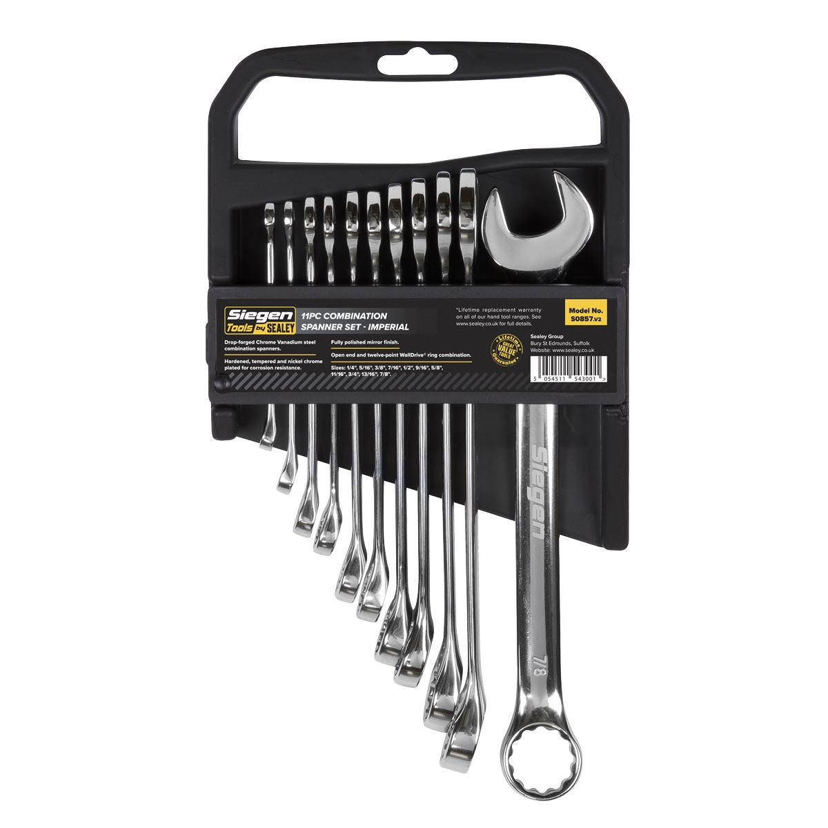 Siegen by Sealey Combination Spanner Set 11pc Imperial