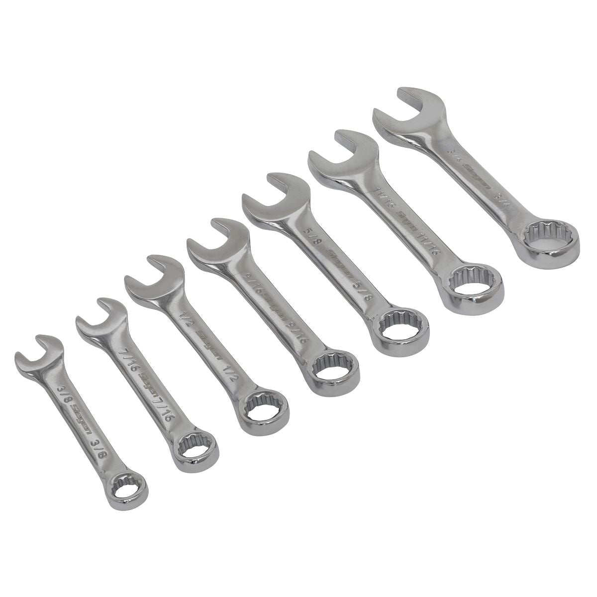 Siegen by Sealey Combination Spanner Set 7pc Stubby Imperial