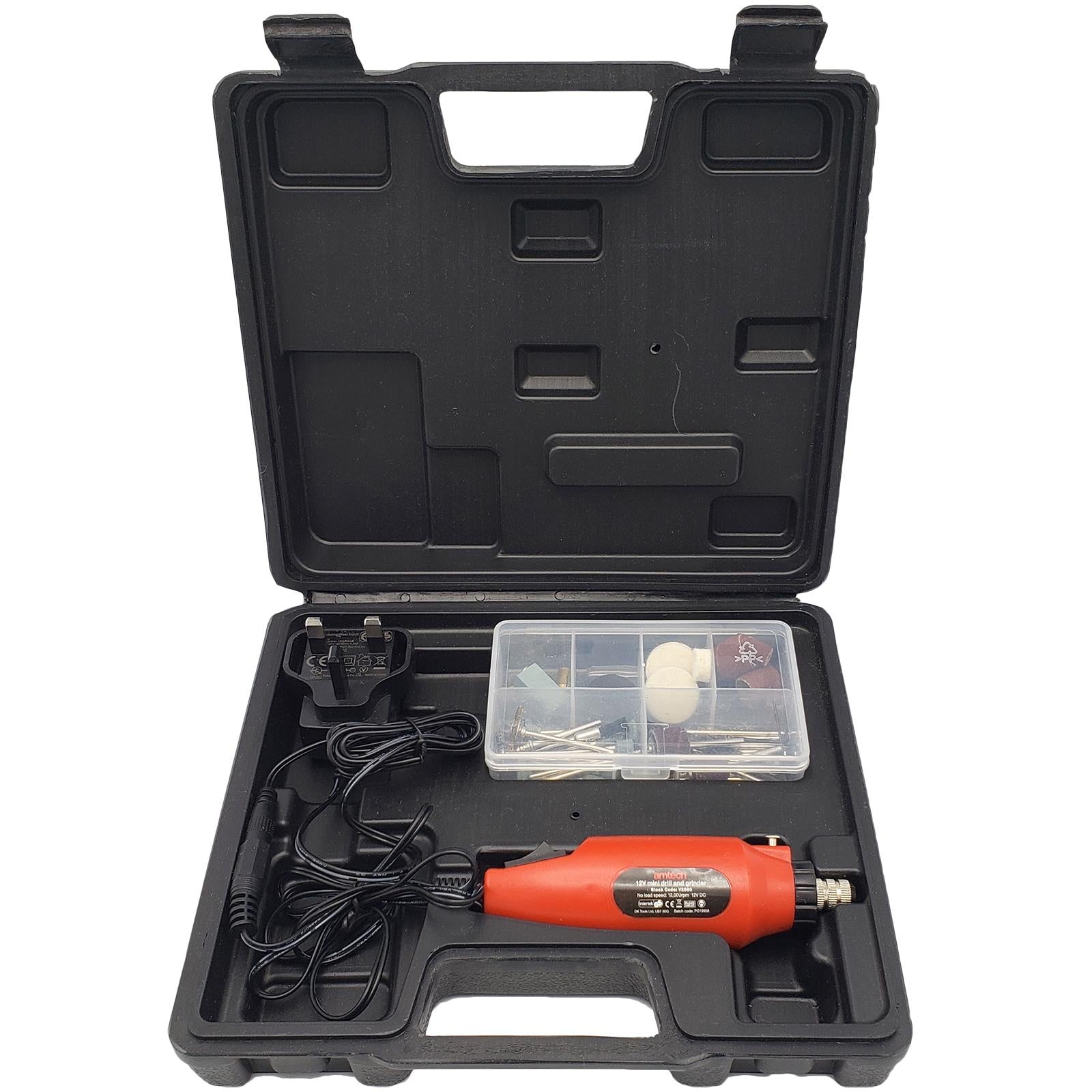 Amtech Mini Drill and Grinder Kit in Case 60 Piece