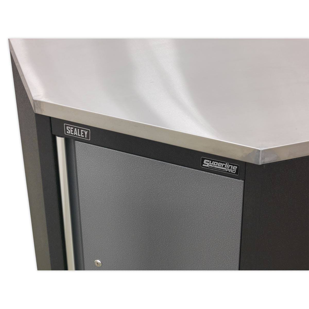 Sealey Superline Pro Stainless Steel Worktop for Modular Corner Cabinet 865mm