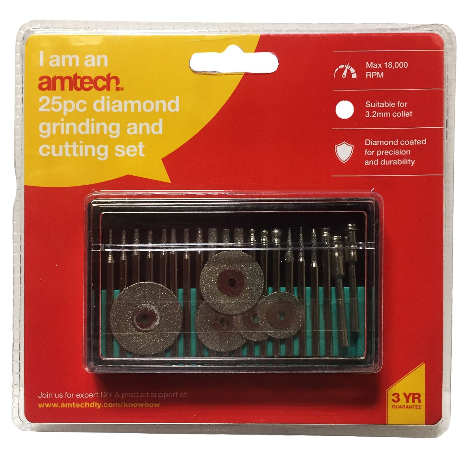 Amtech 25 Piece Rotary Diamond Grinding and Cutting Set