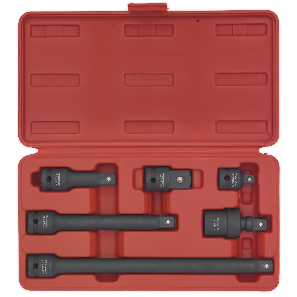 Sealey Premier 6 Piece 1/2" Drive Impact Adaptor & Extension Bar Set Socket
