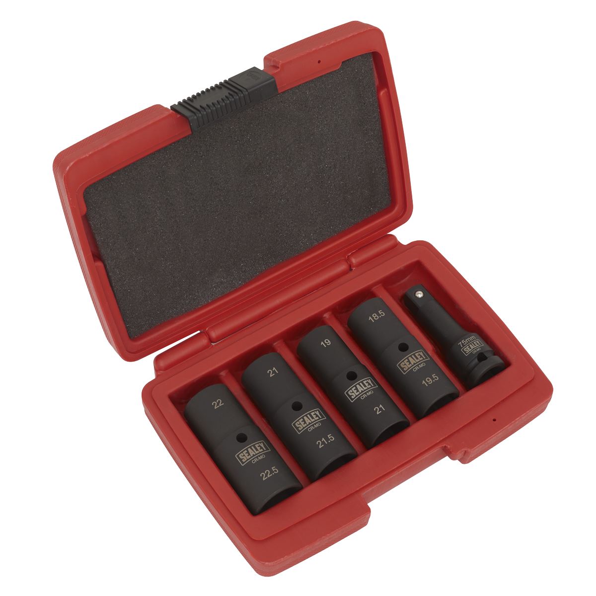 Sealey Impact Socket Set 1/2"Sq Drive 77mm Double Ended 18.5 x 22.5mm - 5pc
