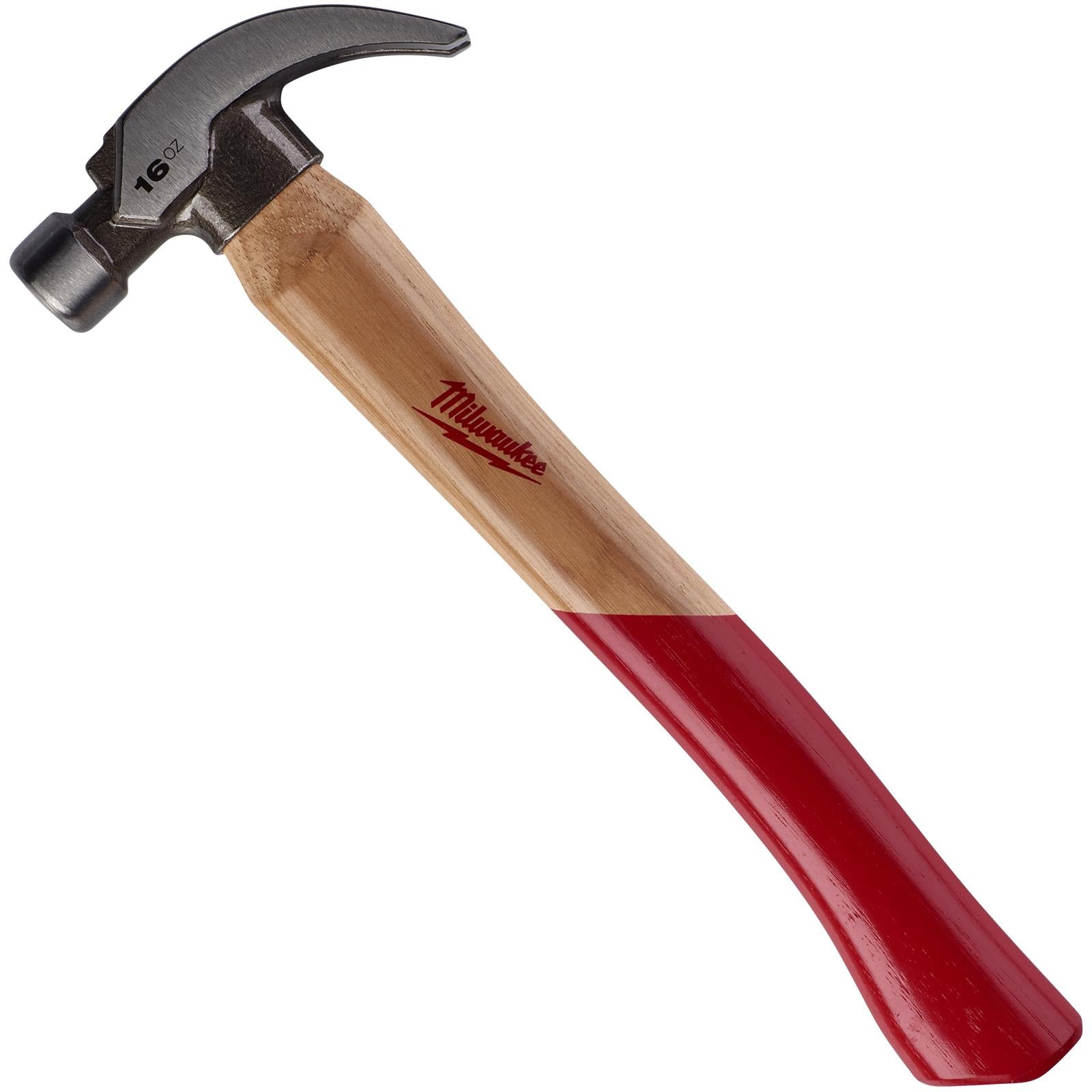 Milwaukee Curved Claw Hammer 16oz 450g with Hickory Wooden Shaft