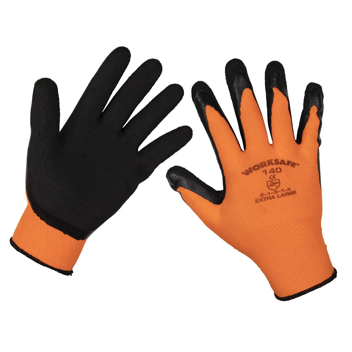 Worksafe by Sealey Foam Latex Gloves (X-Large) - Pack of 6 Pairs