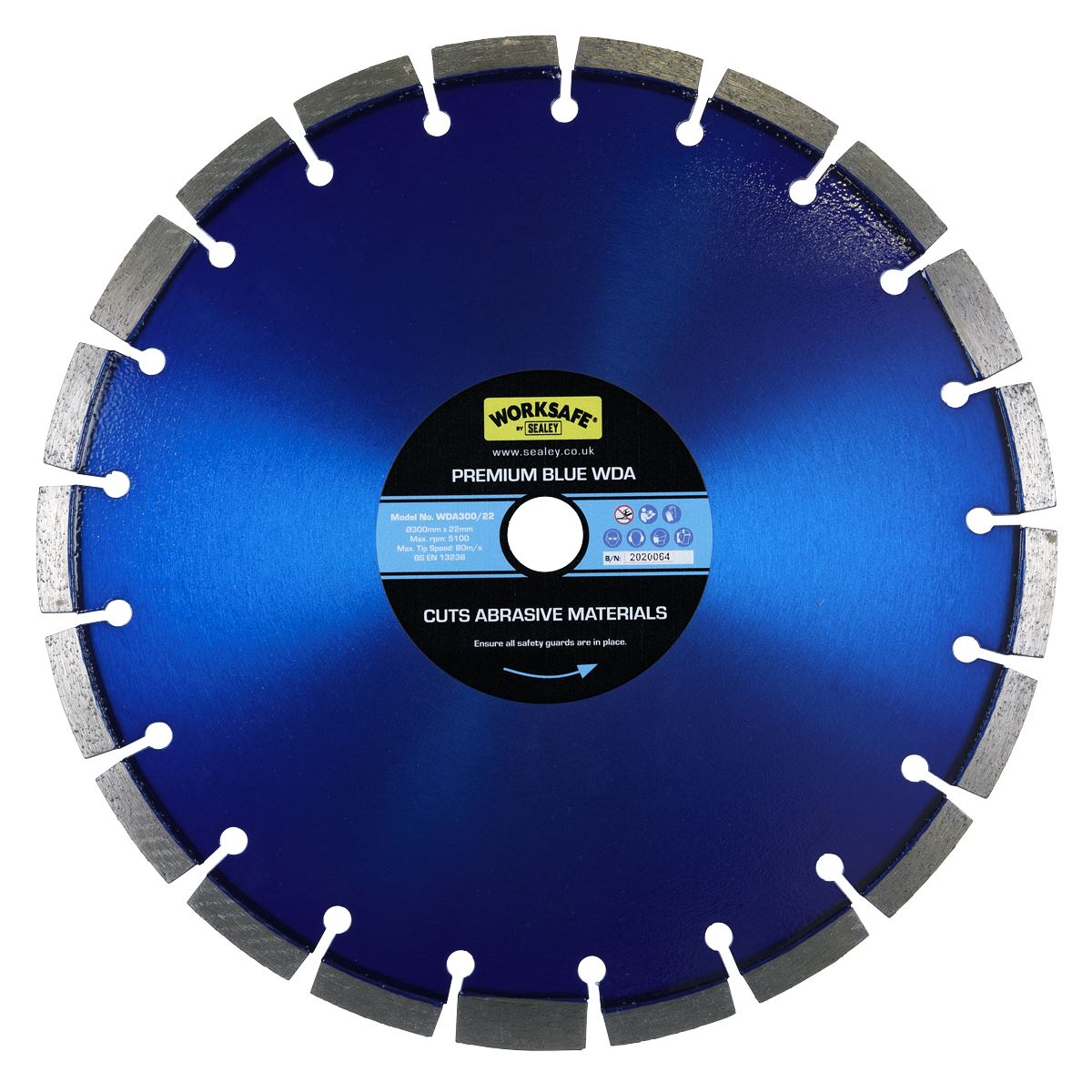 Worksafe by Sealey Premium Blue WDA Diamond Blade Ø300 x 22mm