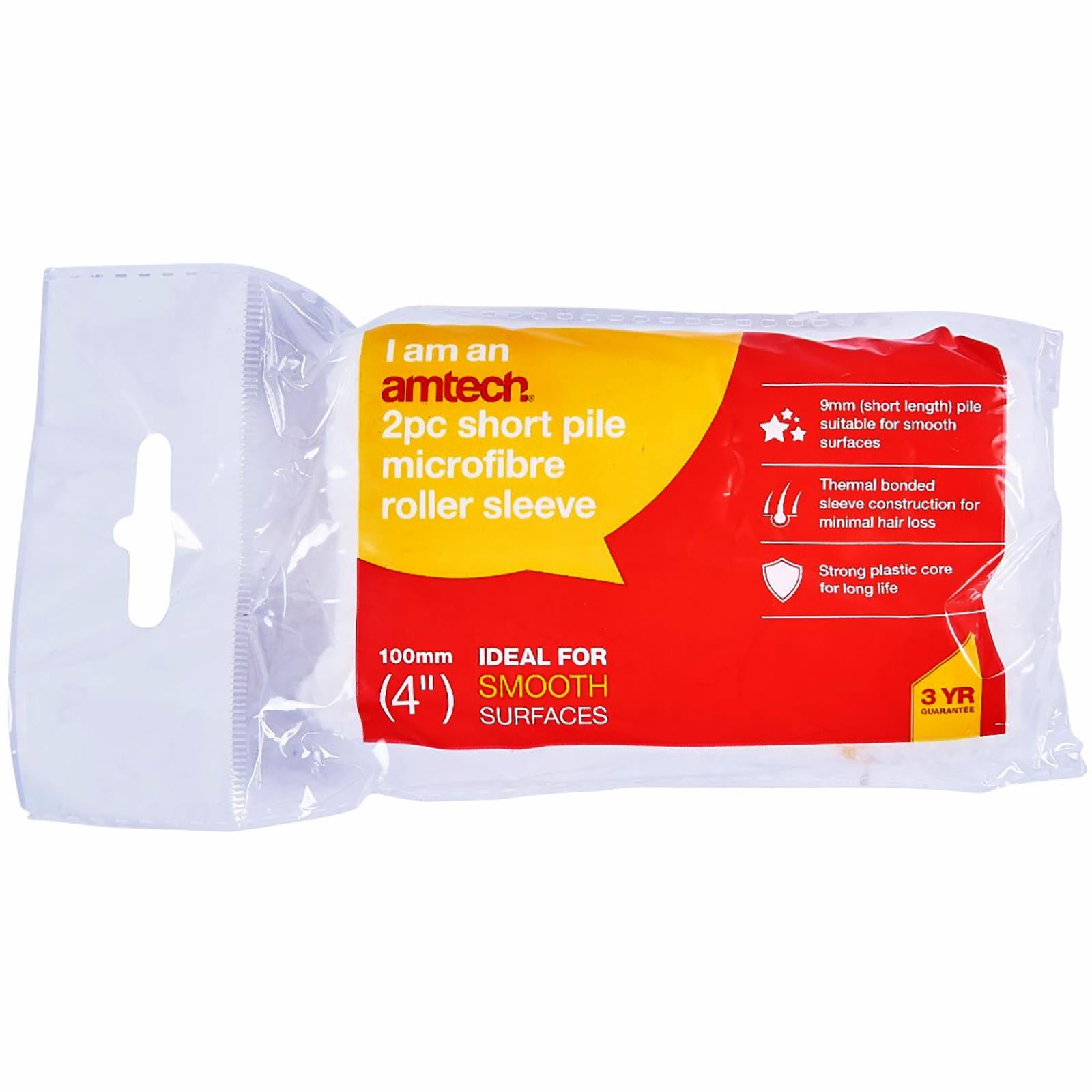 Amtech Paint Roller Sleeves 100mm (4") Mini Microfibre 2 Pack