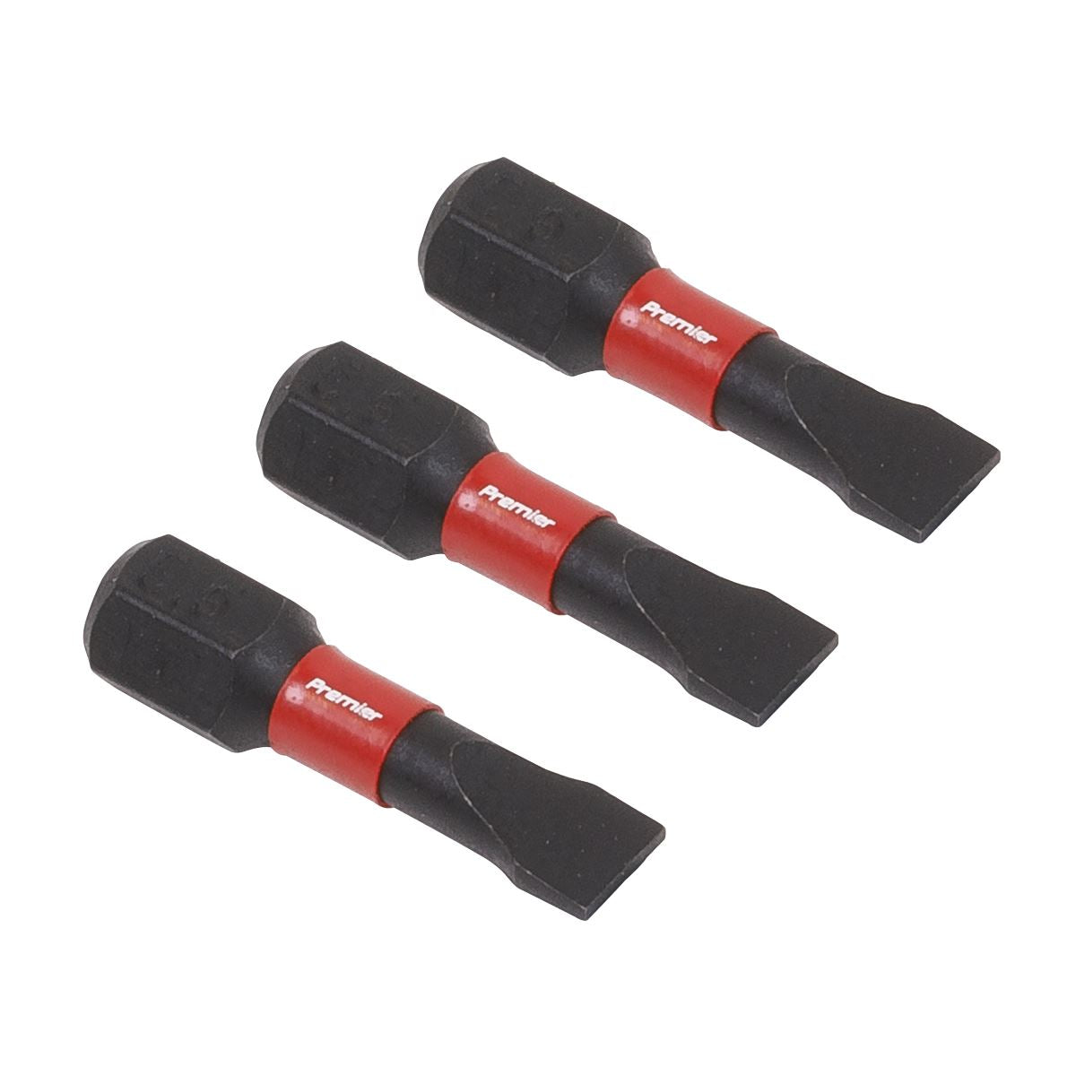 Sealey Premier Slotted 5.5mm Impact Power Tool Bits 25mm - 3pc