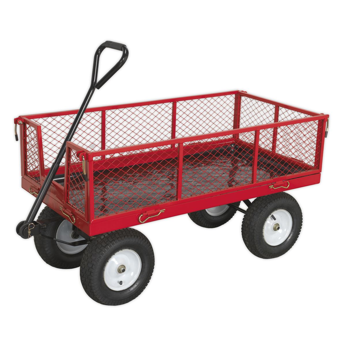 Sealey Platform Truck with Sides Pneumatic Tyres 450kg Capacity