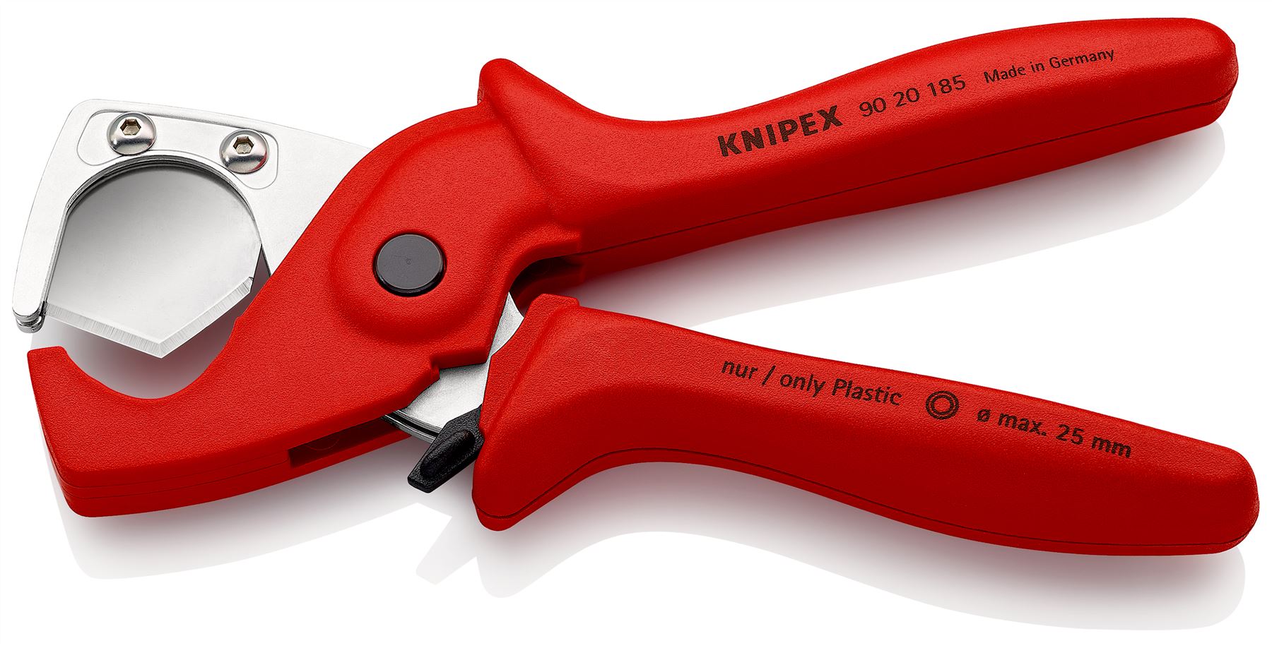 Knipex PlastiCut Cutter fro Flexible Hoses and Plastic Conduit Pipe 185mm 25mm Capacity 90 20 185