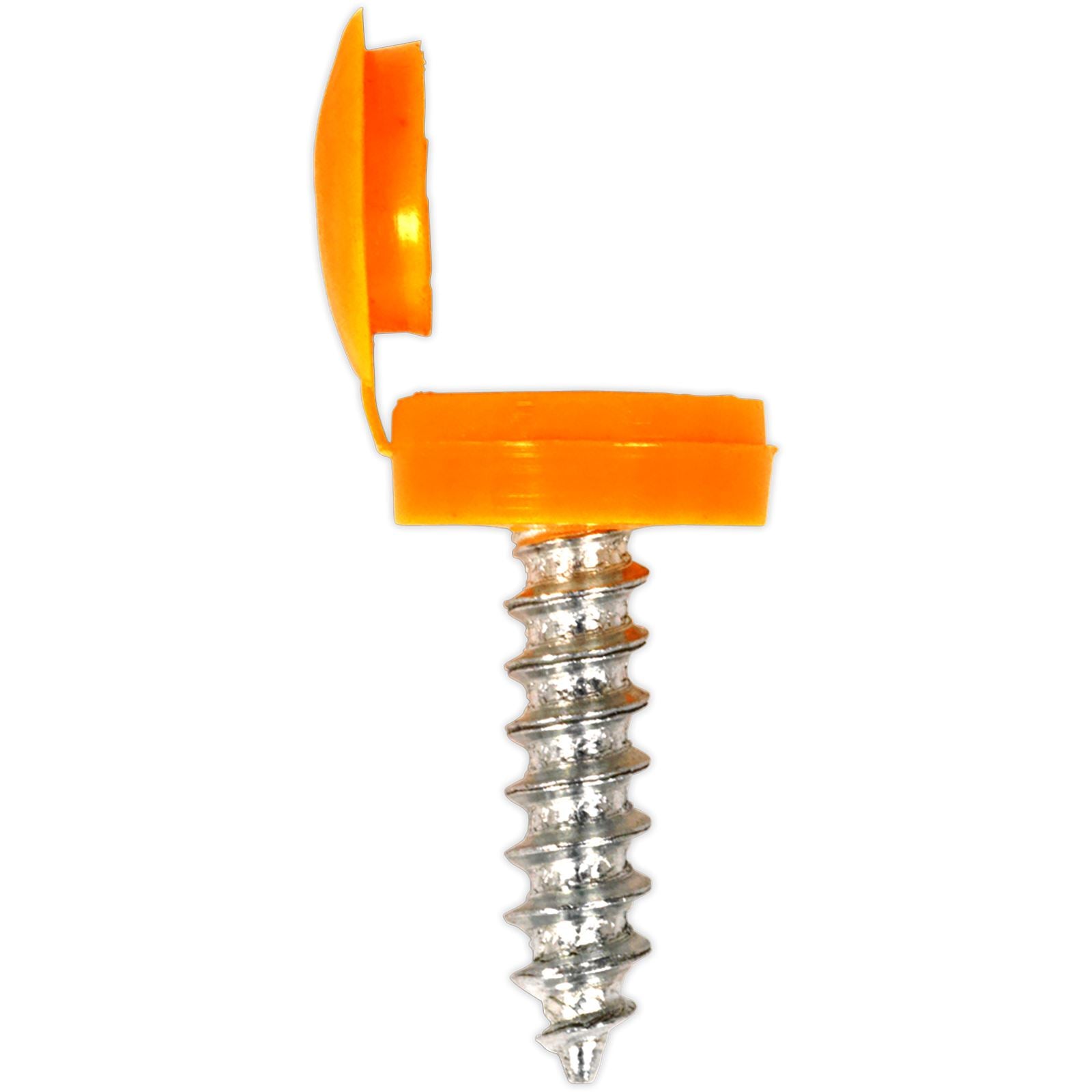 Sealey Yellow Number Plate Screw & Flip Cap 4.2 x 19mm - Pack of 50