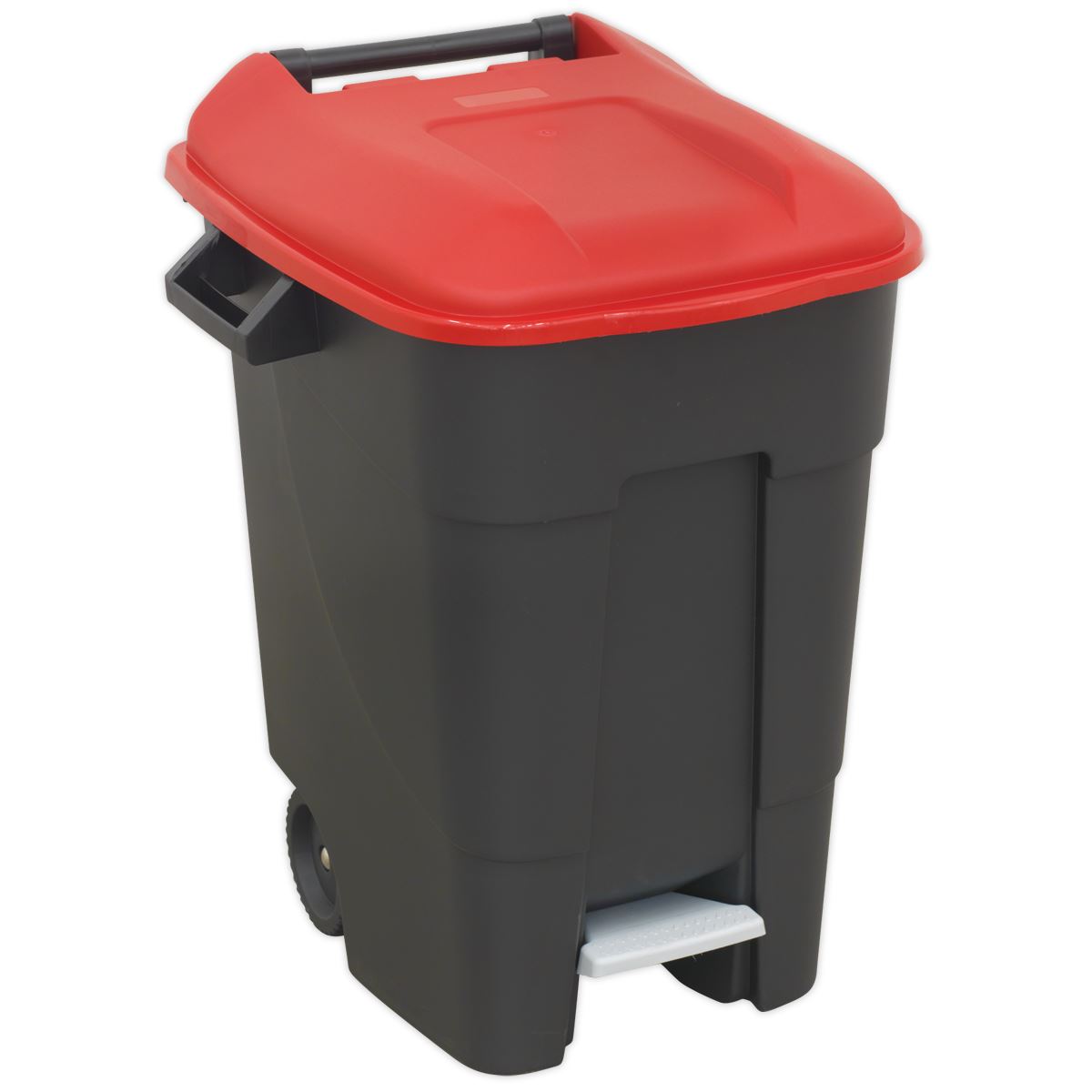 Sealey Refuse/Wheelie Bin with Foot Pedal 100L - Red