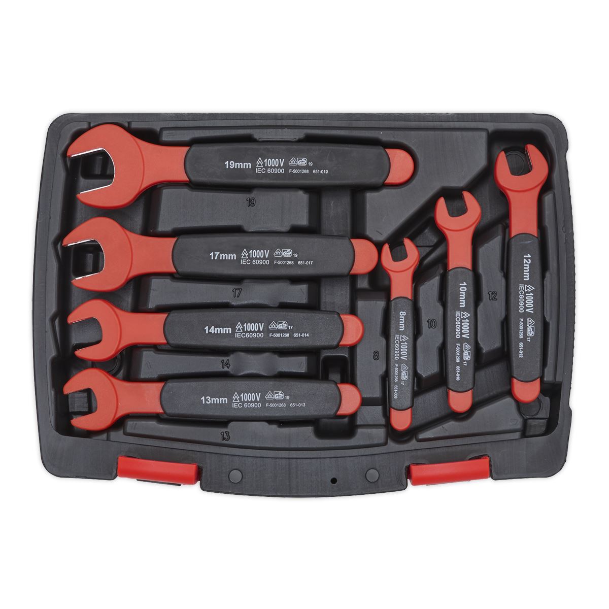 Sealey Premier Insulated Open-End Spanner Set 7pc VDE Approved