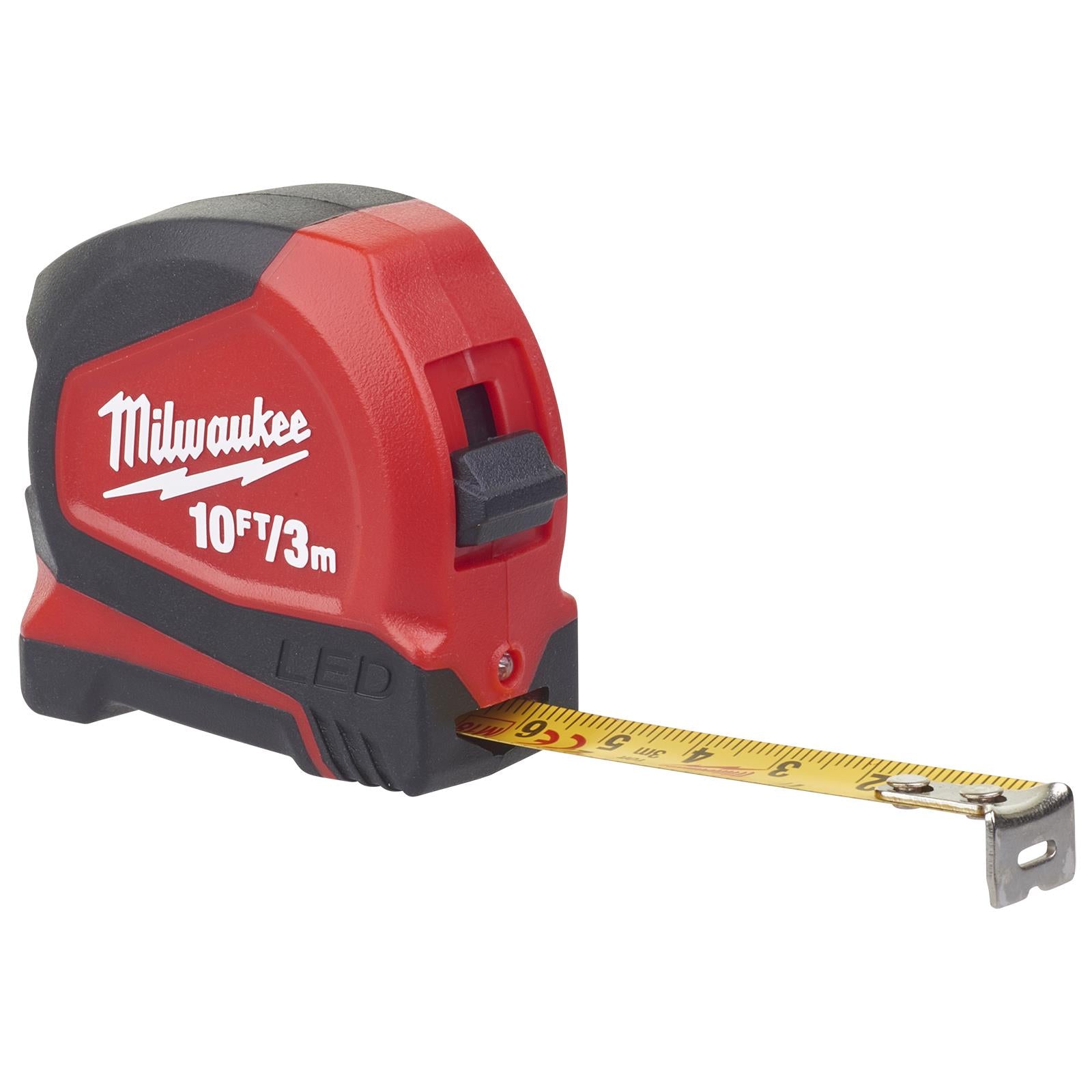 Milwaukee Tape Measure 3m 10ft Metric Imperial with LED Light 12mm Blade Width