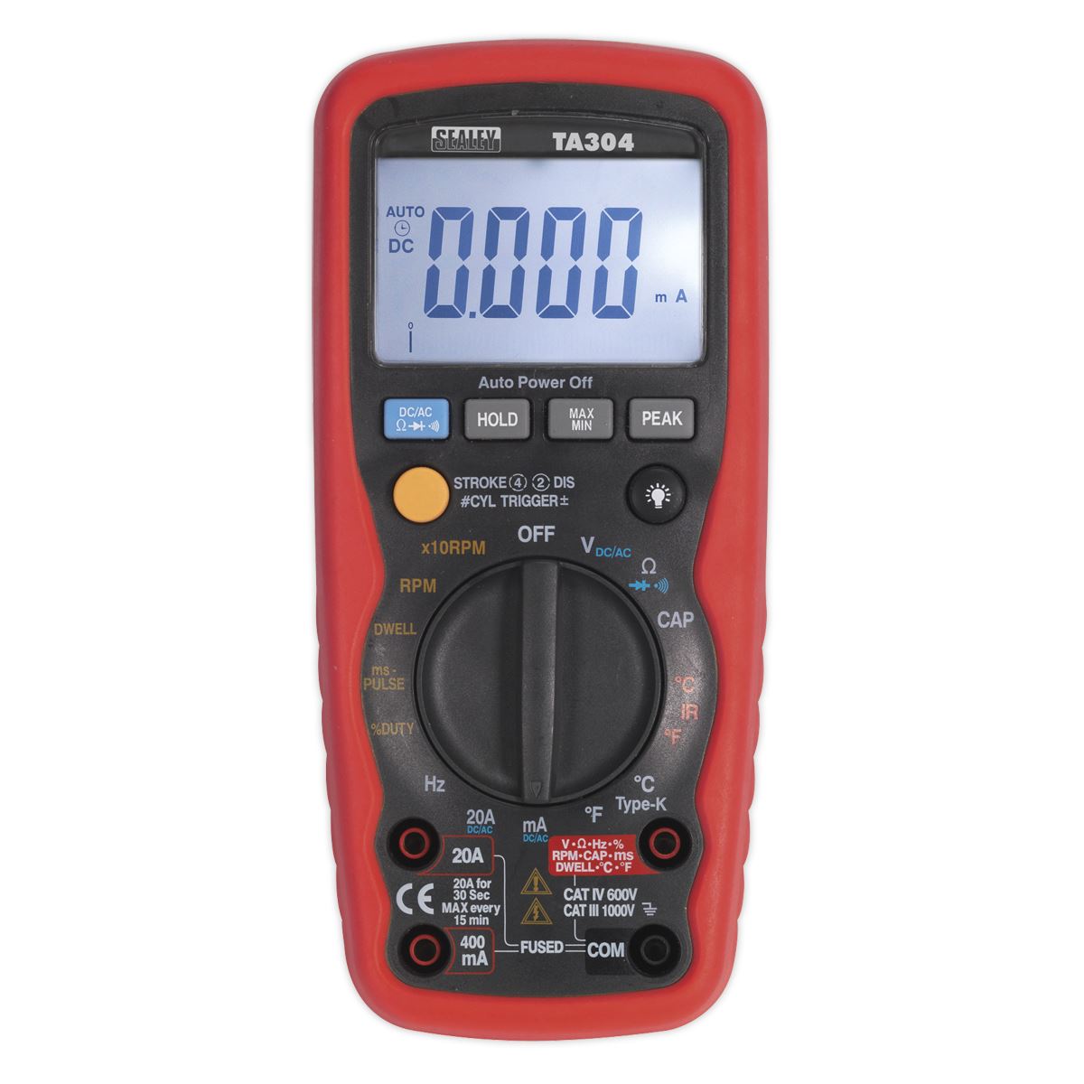 Sealey Digital Automotive Analyser 15-Function with Inductive Coupler/Infrared Temperature Probe