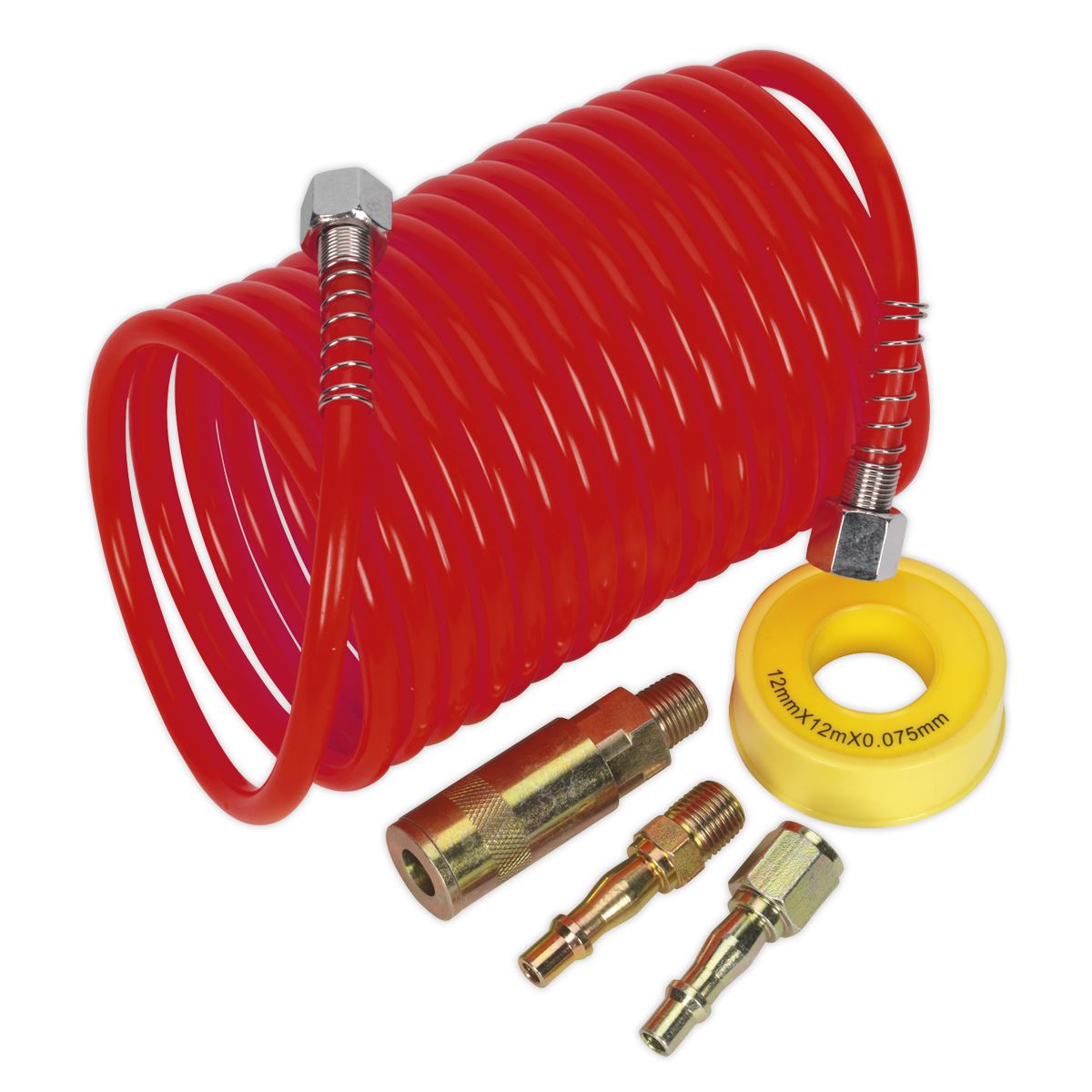 Sealey Air Hose Kit 5m x Ø5mm PE Coiled with Connectors