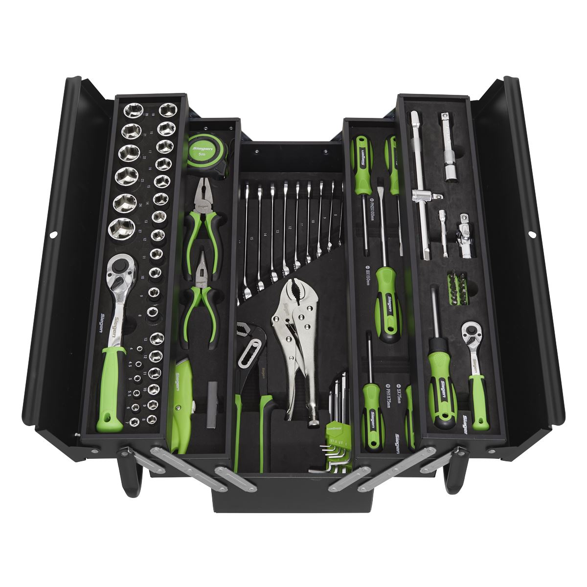 Siegen by Sealey Cantilever Toolbox with Tool Kit 86 Piece Sockets Spanners Screwdrivers