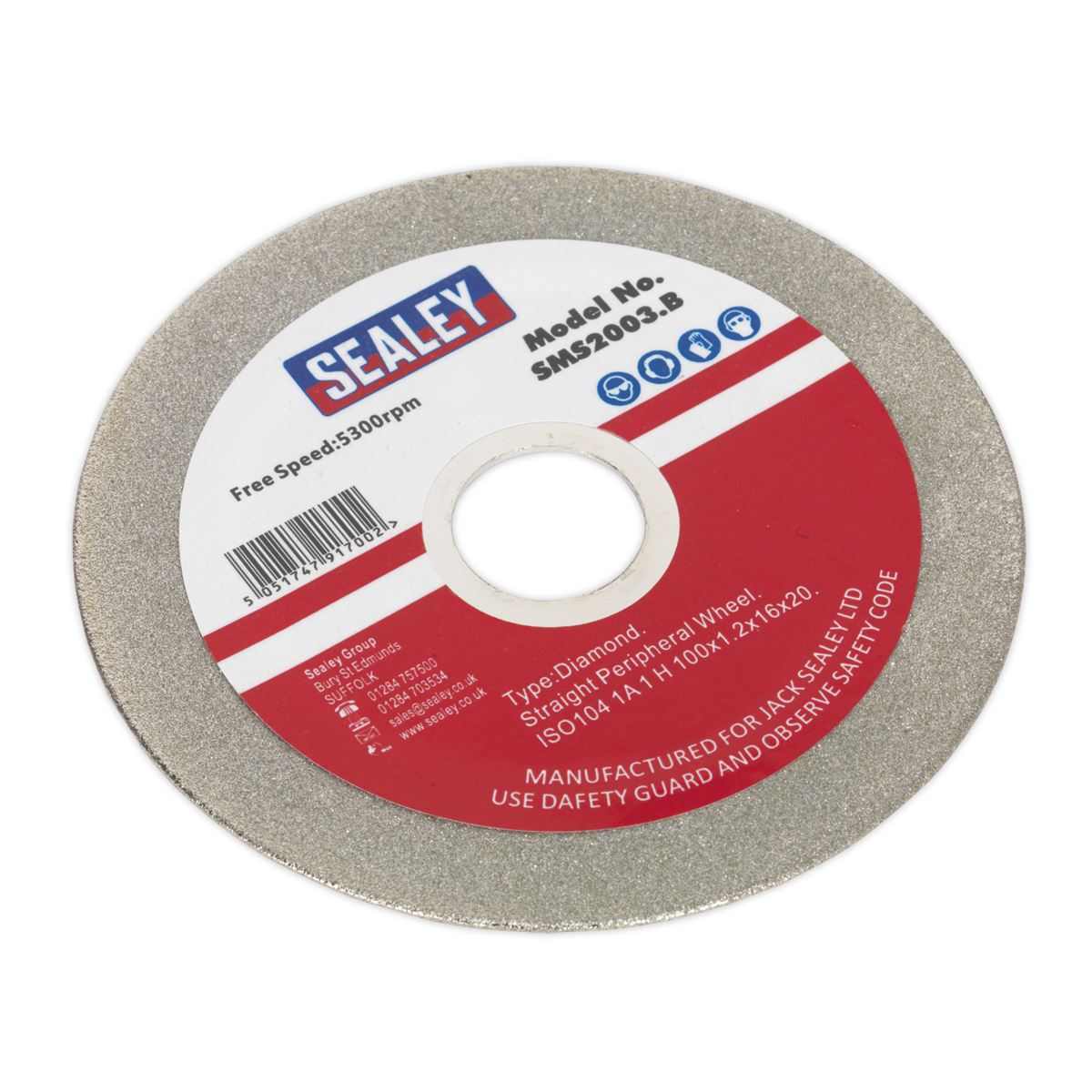Sealey Grinding Disc Diamond Coated 100mm for SMS2003