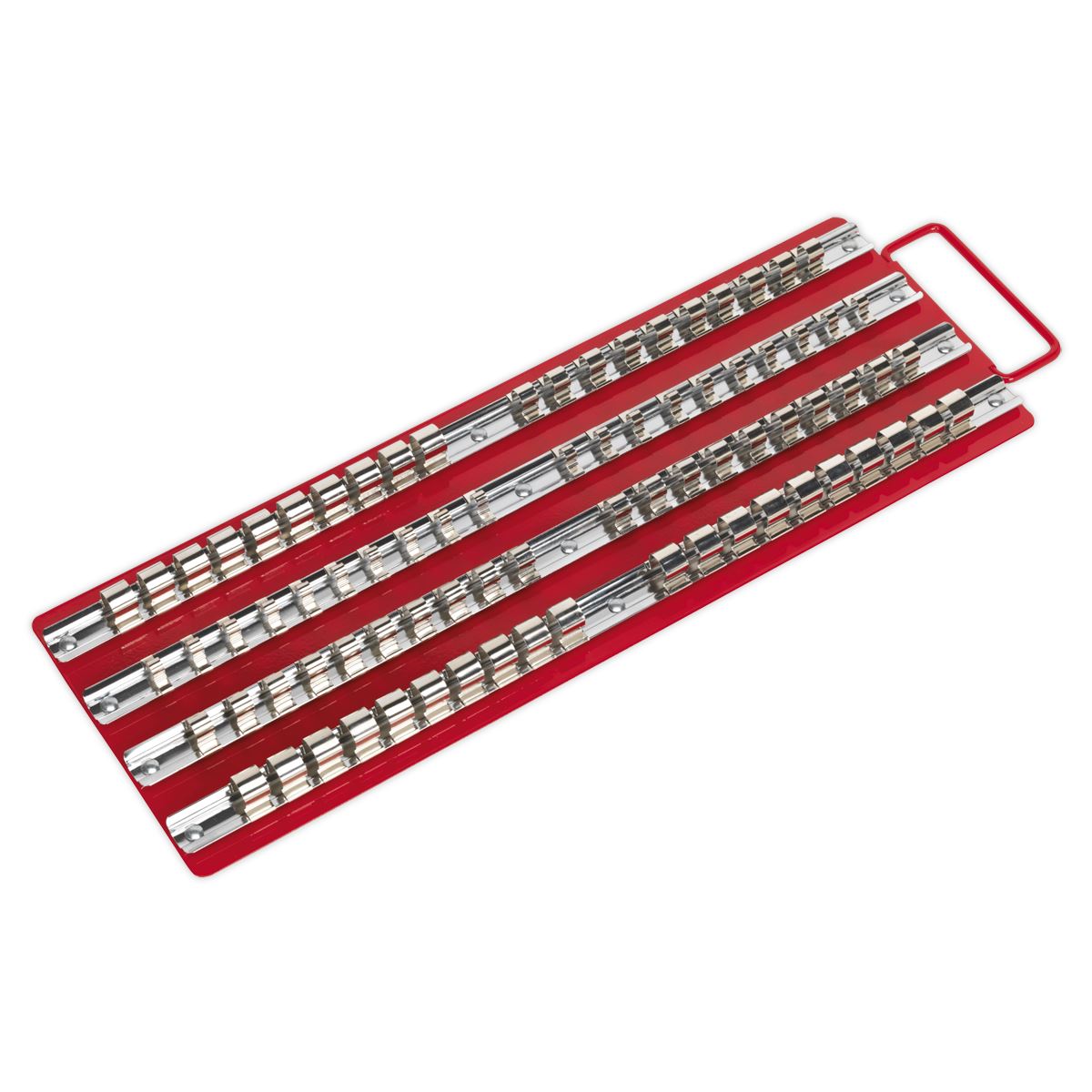 Sealey Premier Socket Rail Tray Red 1/4", 3/8" & 1/2"Sq Drive