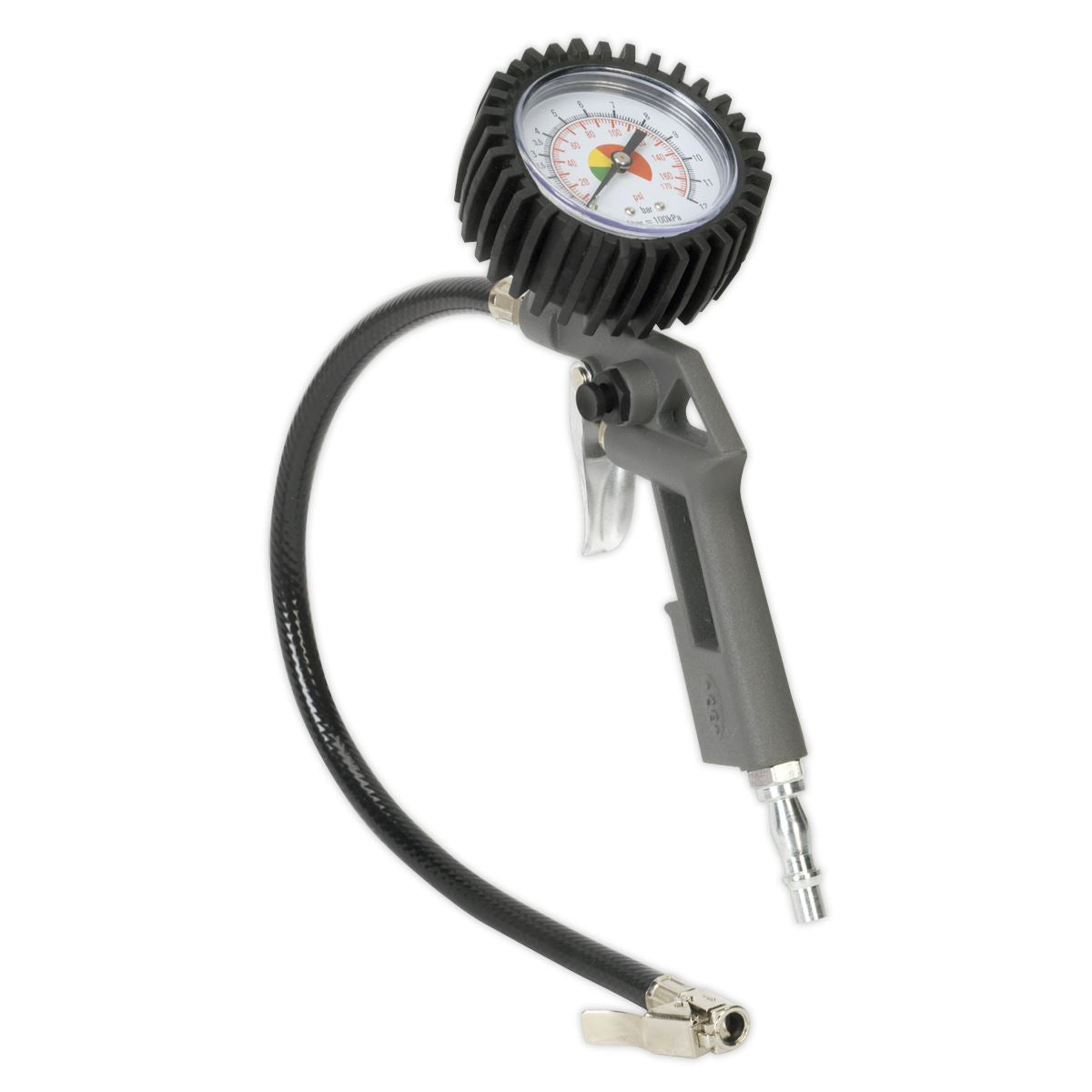 Sealey Air Tyre Inflator With Dial Gauge 1/4" BSP 0-175 PSI Quick Couplers