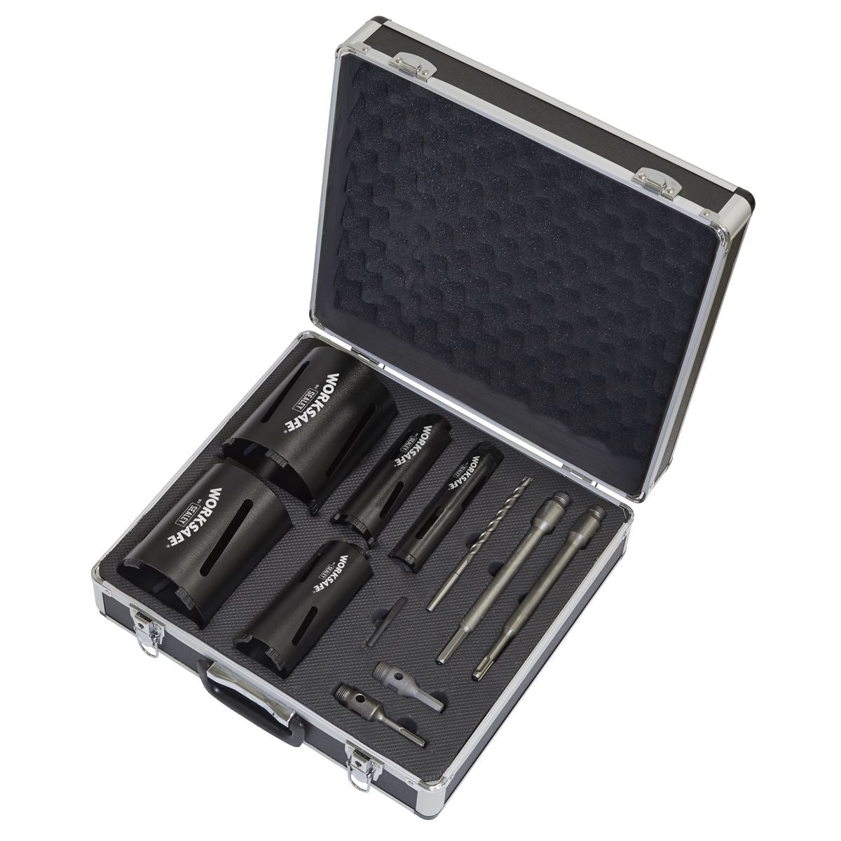 Sealey Diamond 5 Core Kit (Ø38, 52 ,65, 117, 127mm Cores with Adaptors)