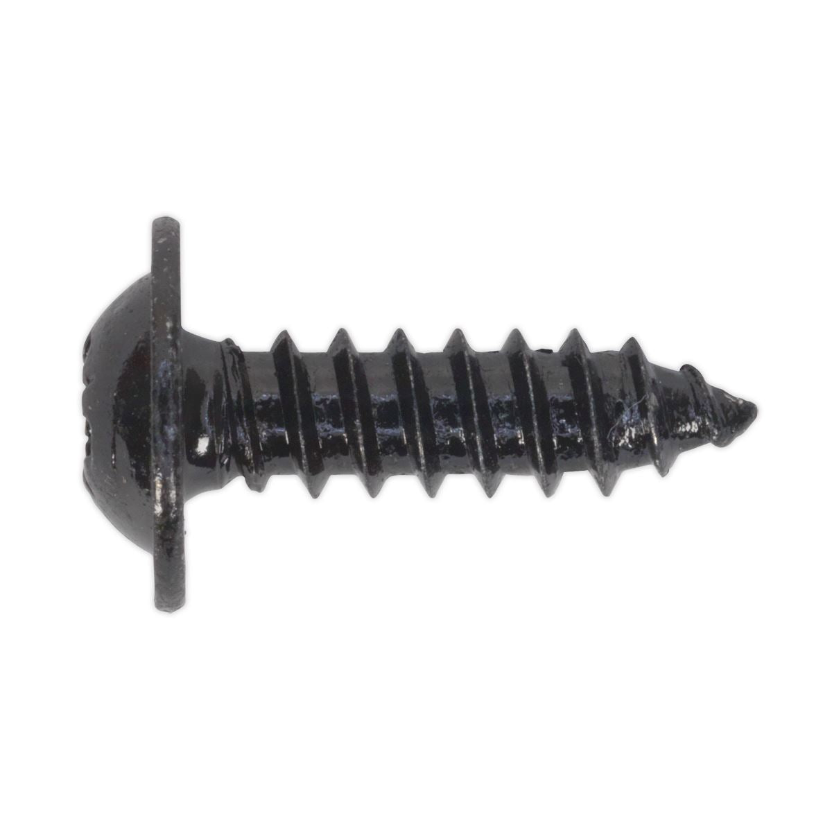 Sealey Self-Tapping Screw 4.8 x 16mm Flanged Head Black Pozi Pack of 100
