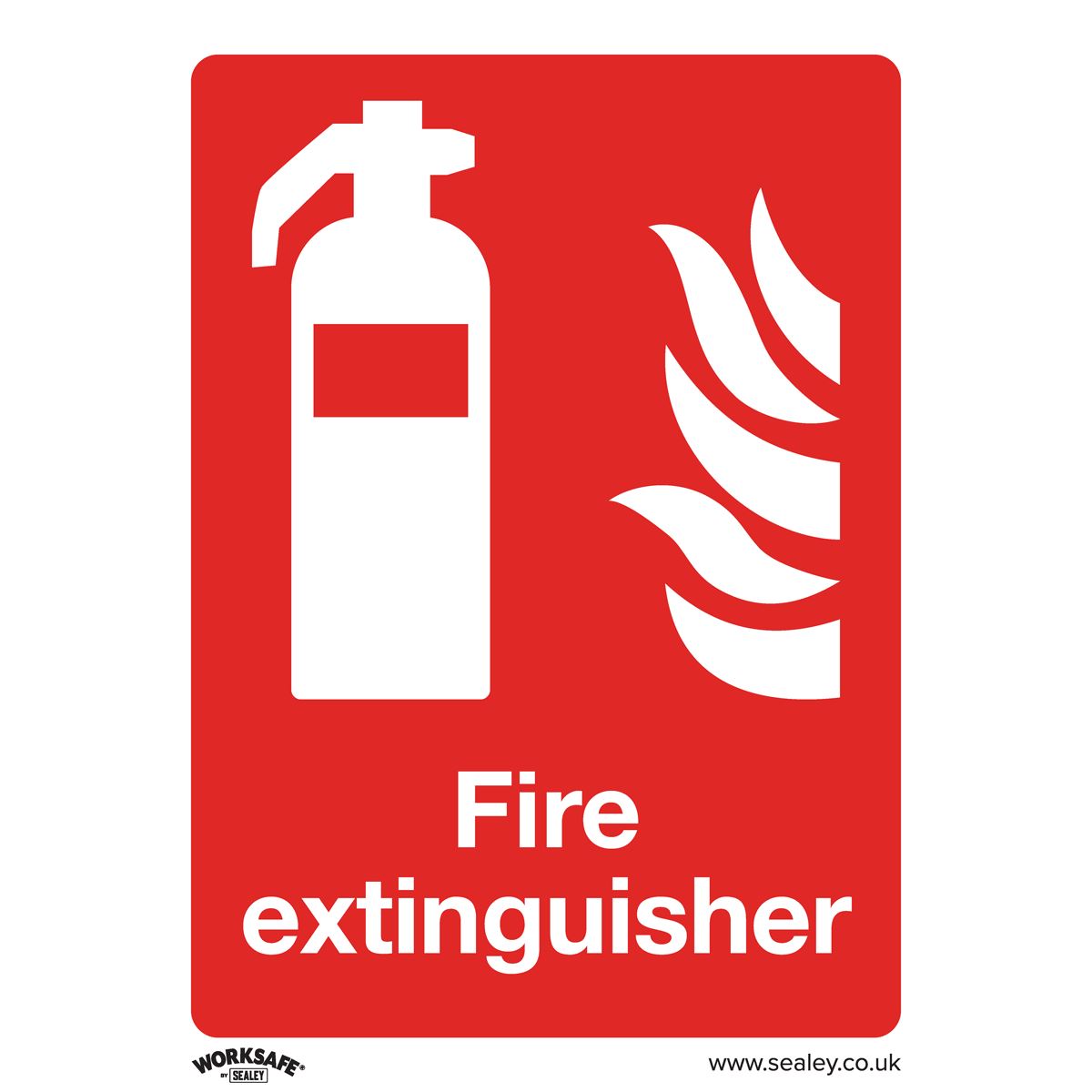 Worksafe by Sealey Prohibition Safety Sign - Fire Extinguisher - Self-Adhesive Vinyl
