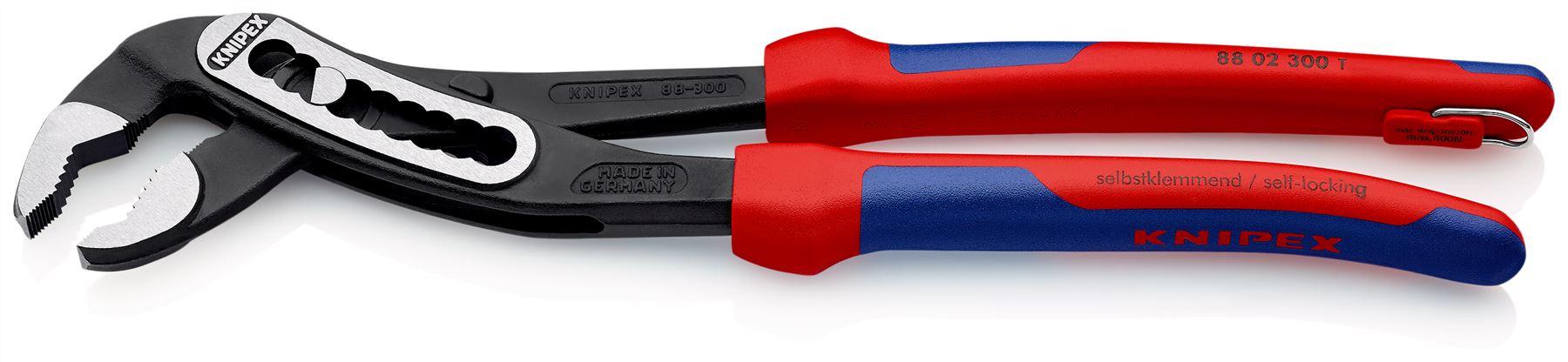 Knipex Alligator® Water Pump Pliers 70mm Capacity 300mm Multi Component Grips Tether Point 88 02 300 T