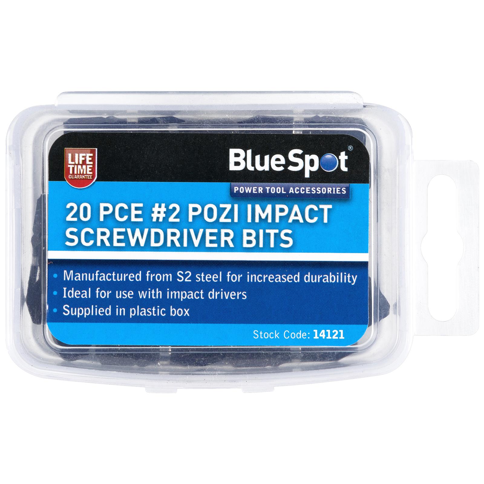 BlueSpot Impact Screwdriver Bits PZ2 20 Piece in Plastic Box