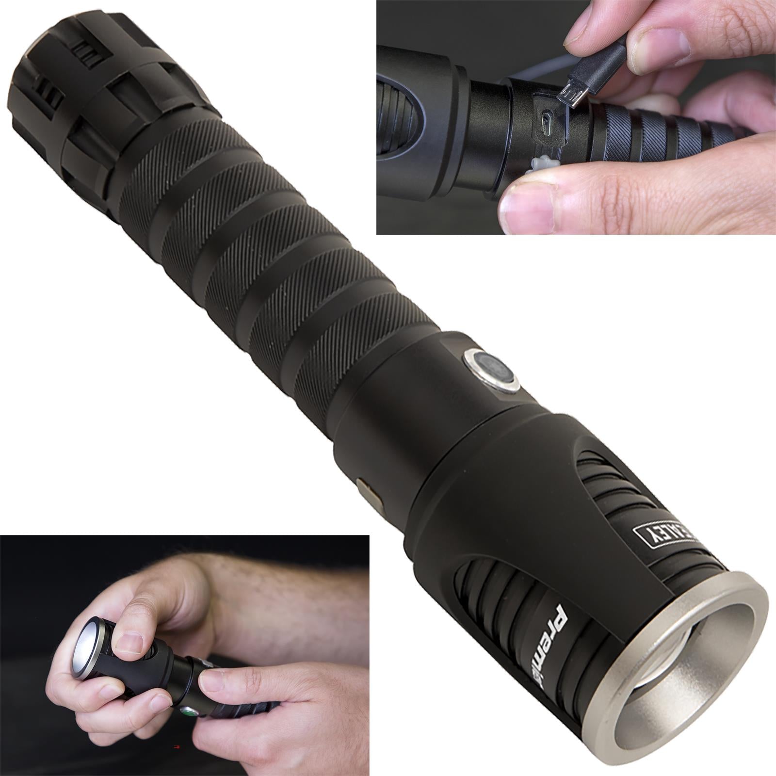 Sealey Aluminium Torch 10W CREE XM-L LED Adjustable Focus Rechargeable 1000 Lumens