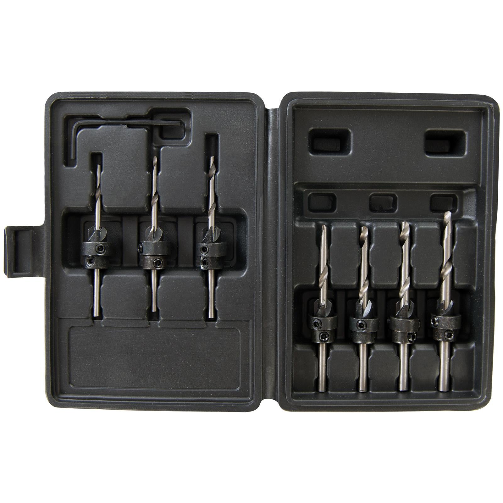 Silverline 7 Piece Drill & Countersink Set 3.2-5.5mm HCS Drill Wood Bit 3-6mm