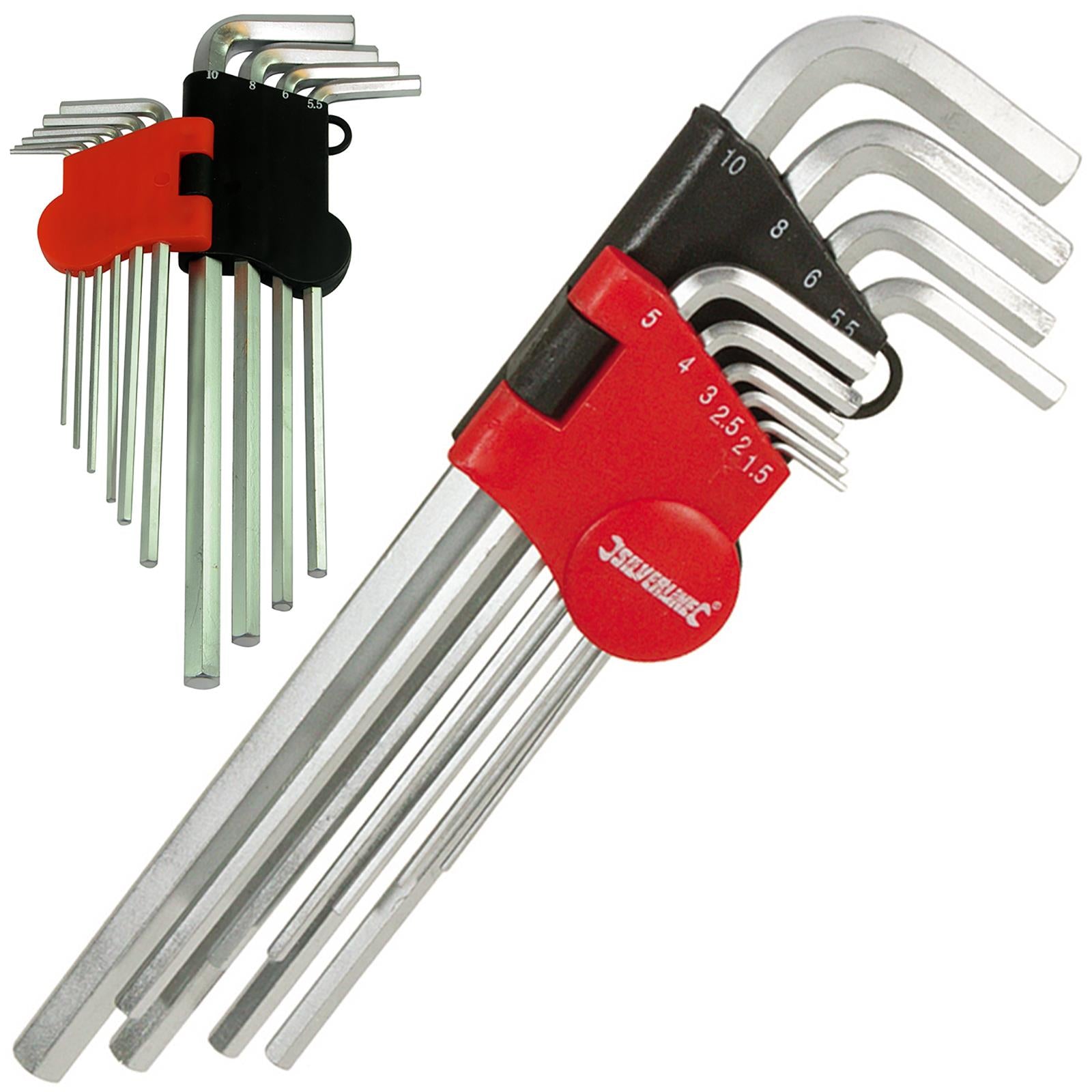 Silverline 10 Piece Hex Key Set Metric 1.5mm - 10mm Expert Steel Socket Wrench