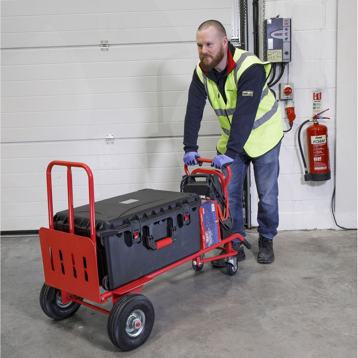 Sealey Sack Truck 3-in-1 with Pneumatic Tyres 250kg Capacity